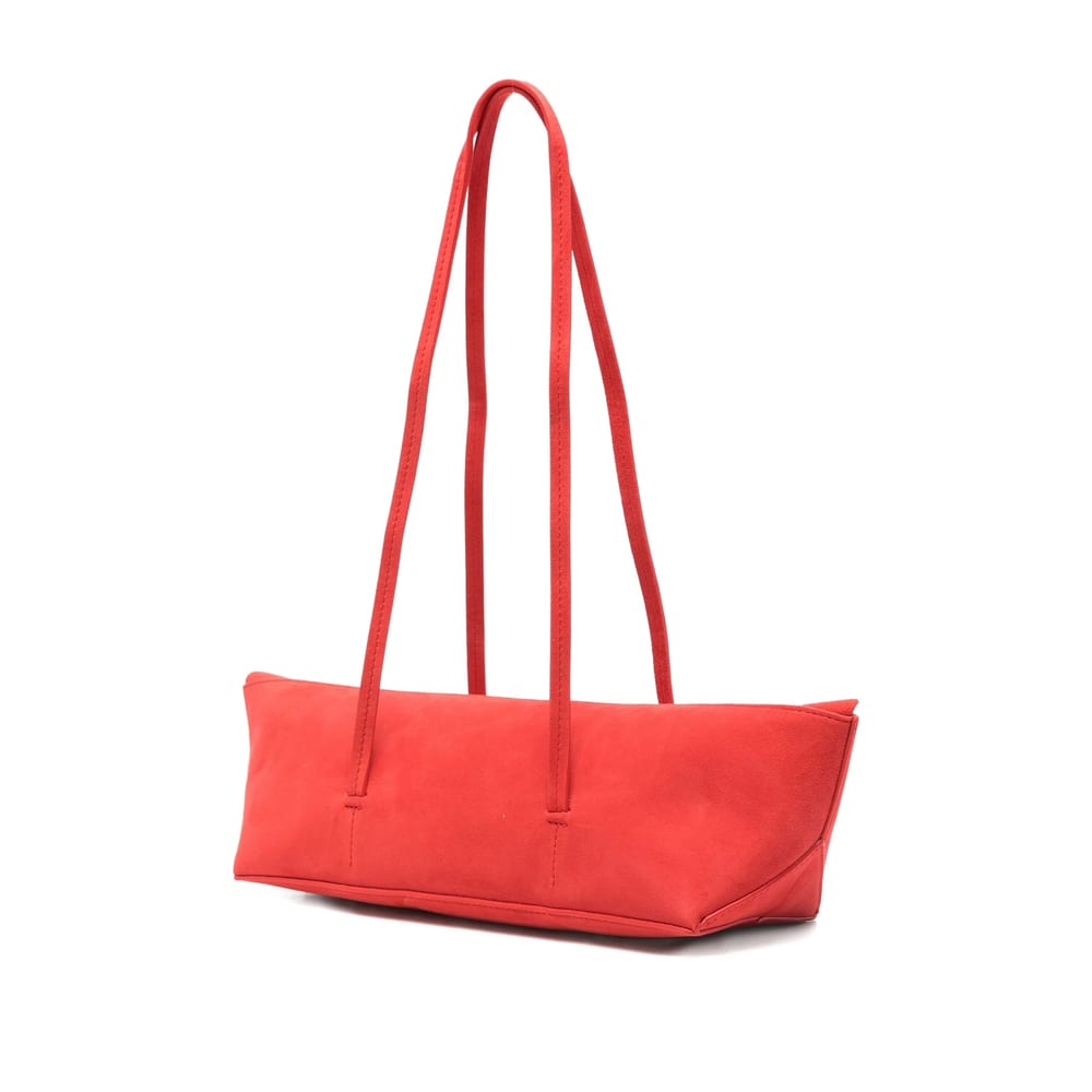 Christopher Esber Mini Gondola Suede Tote Bag In Red