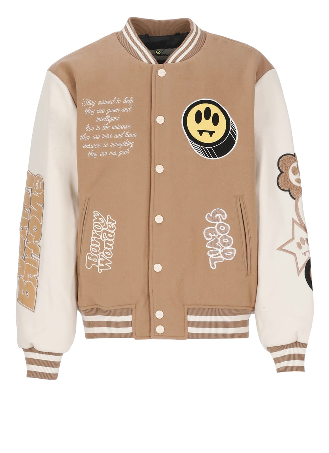 Barrow College Bomber Jacket In Beige