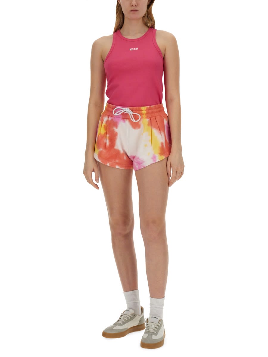 Msgm Fuchsia Cotton Top In Fuchsia