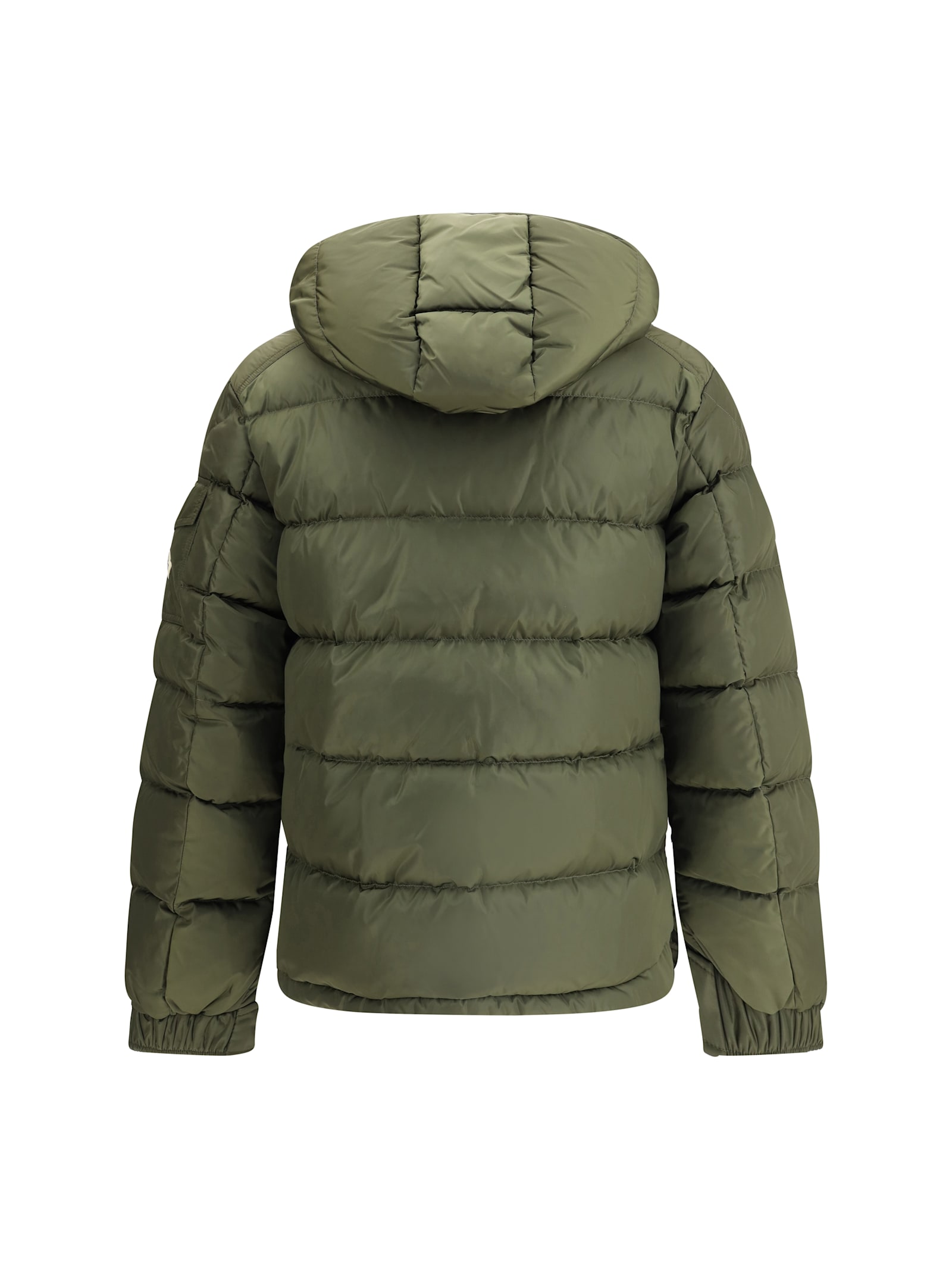 Moncler Men Baudinet Down Jacket With Logo Patch In Green