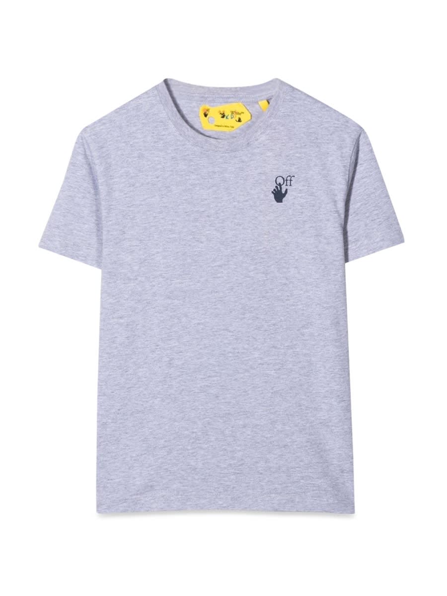 Off-white Kids' T-shirt Con Logo In Grey