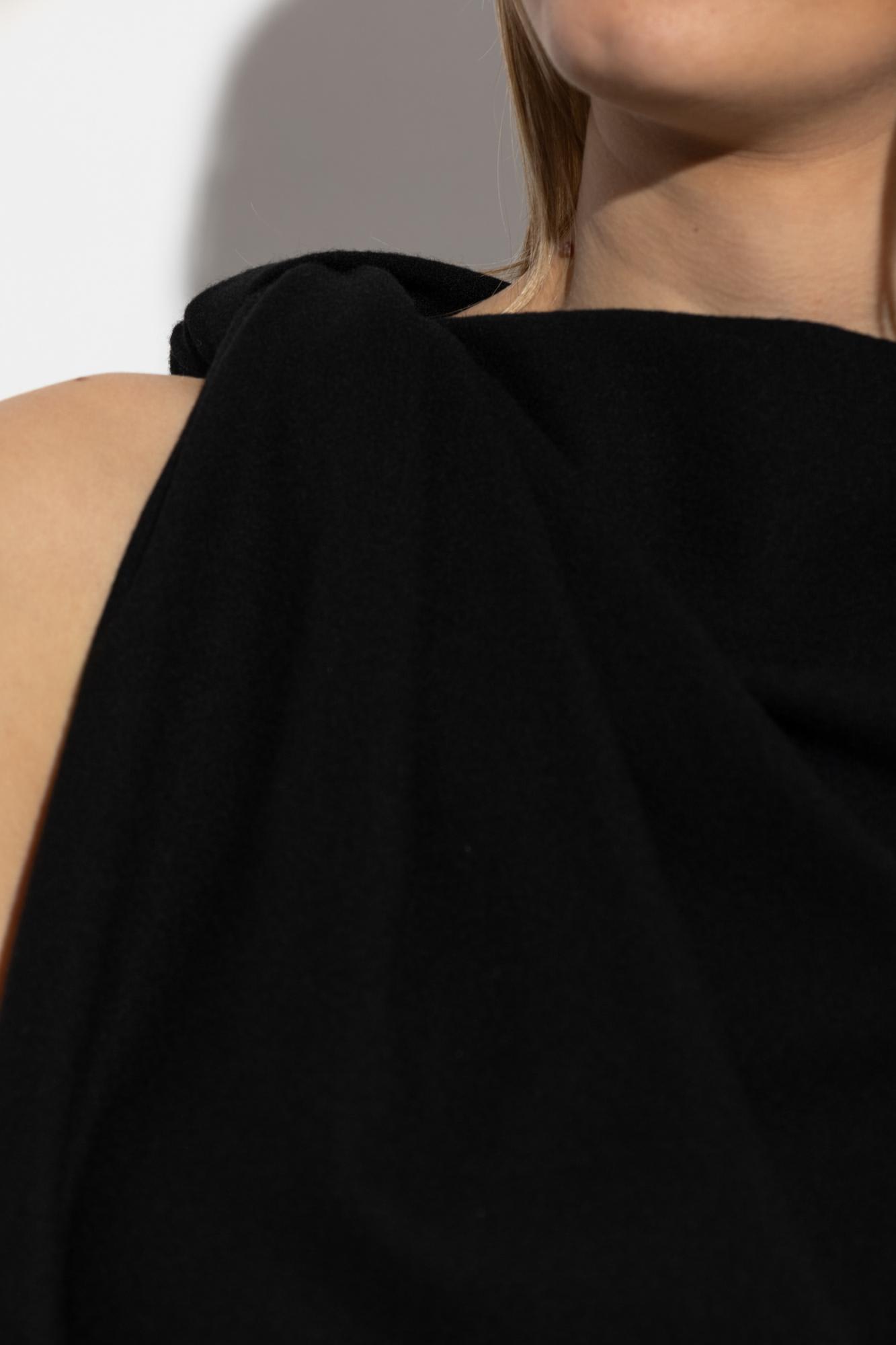 Alexander Mcqueen Wool Crepe Dress In Black