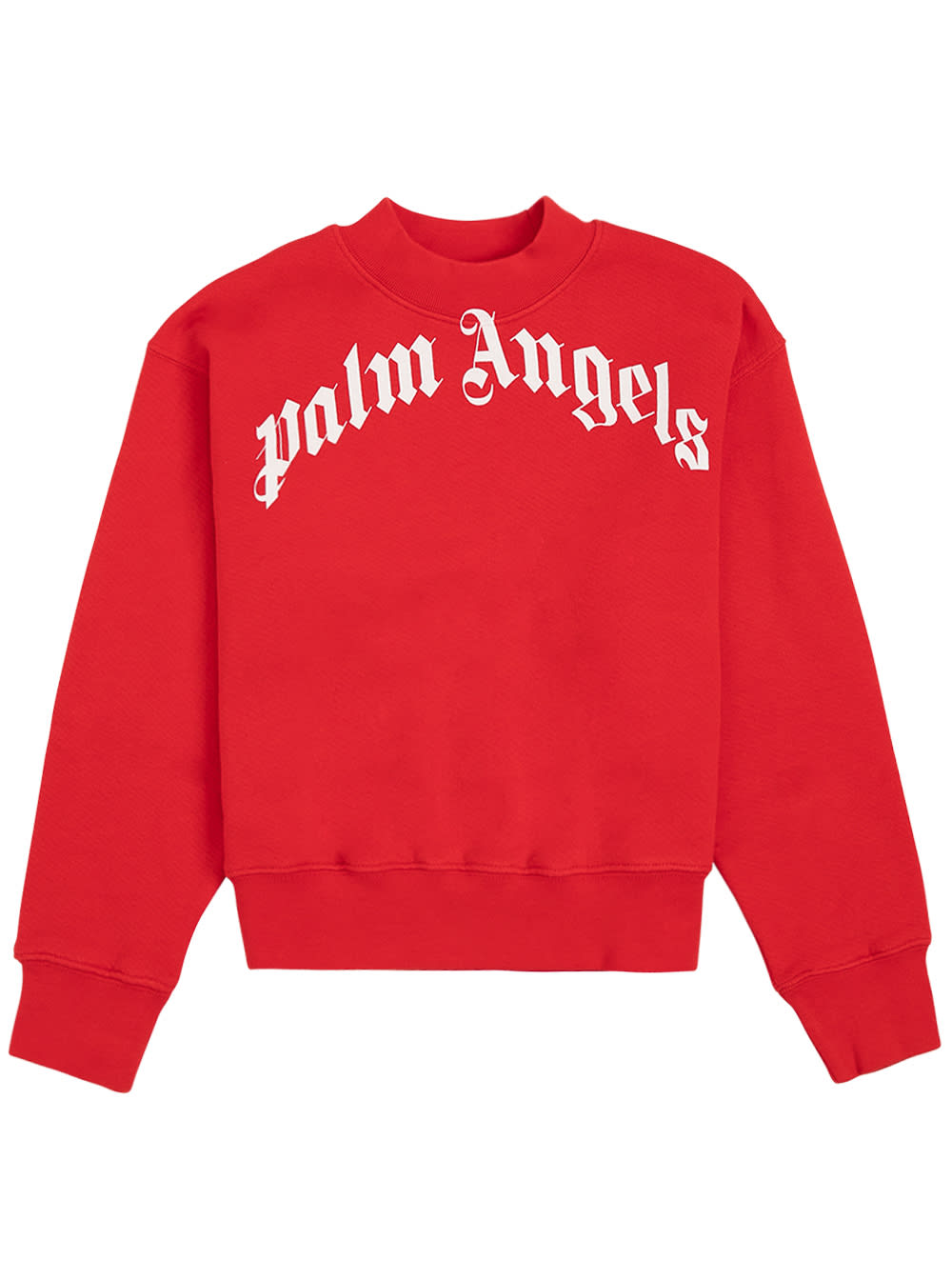 Palm Angels Red Cotton Sweatshirt With Logo Print