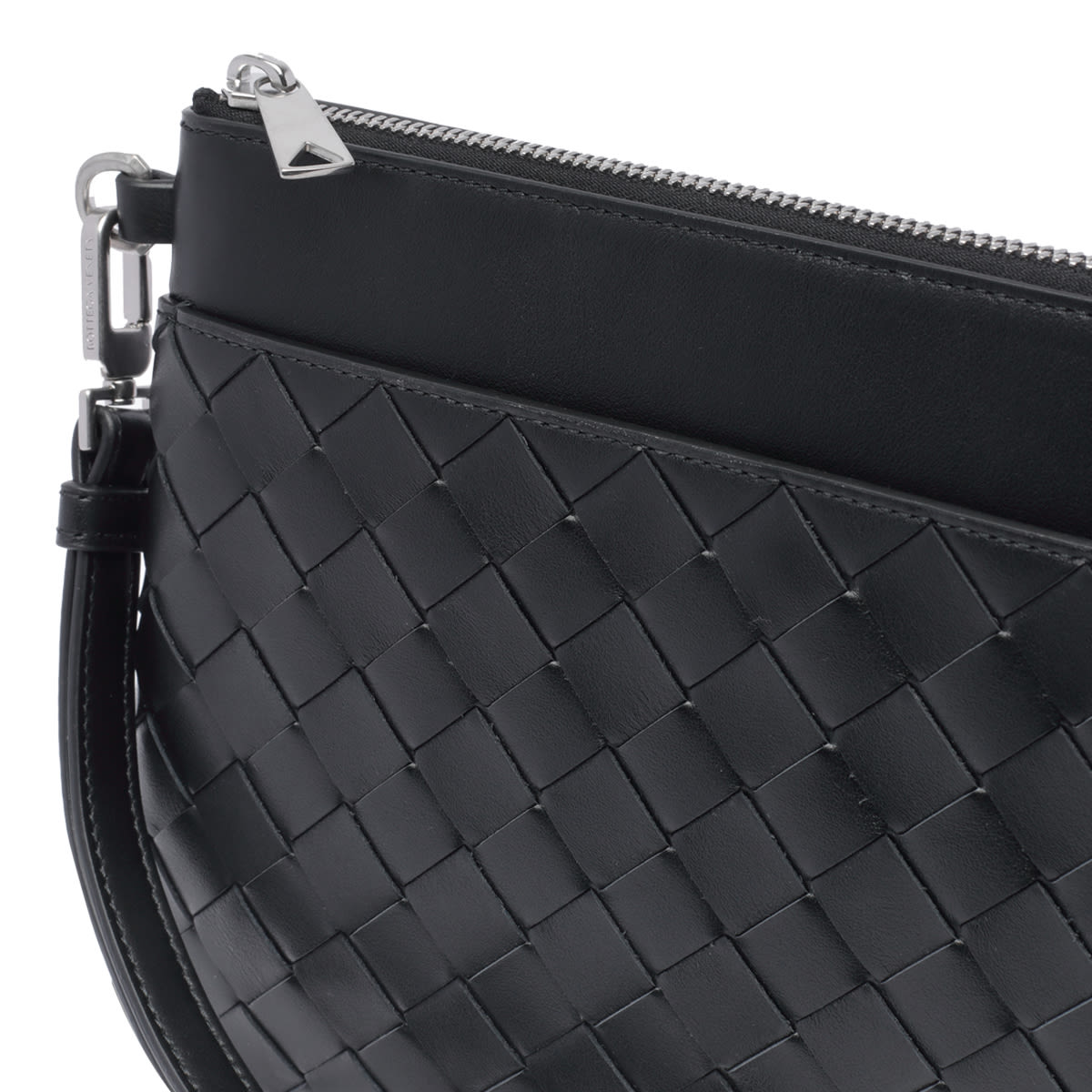 Shop Bottega Veneta Intrecciato Prism Pouch In Black