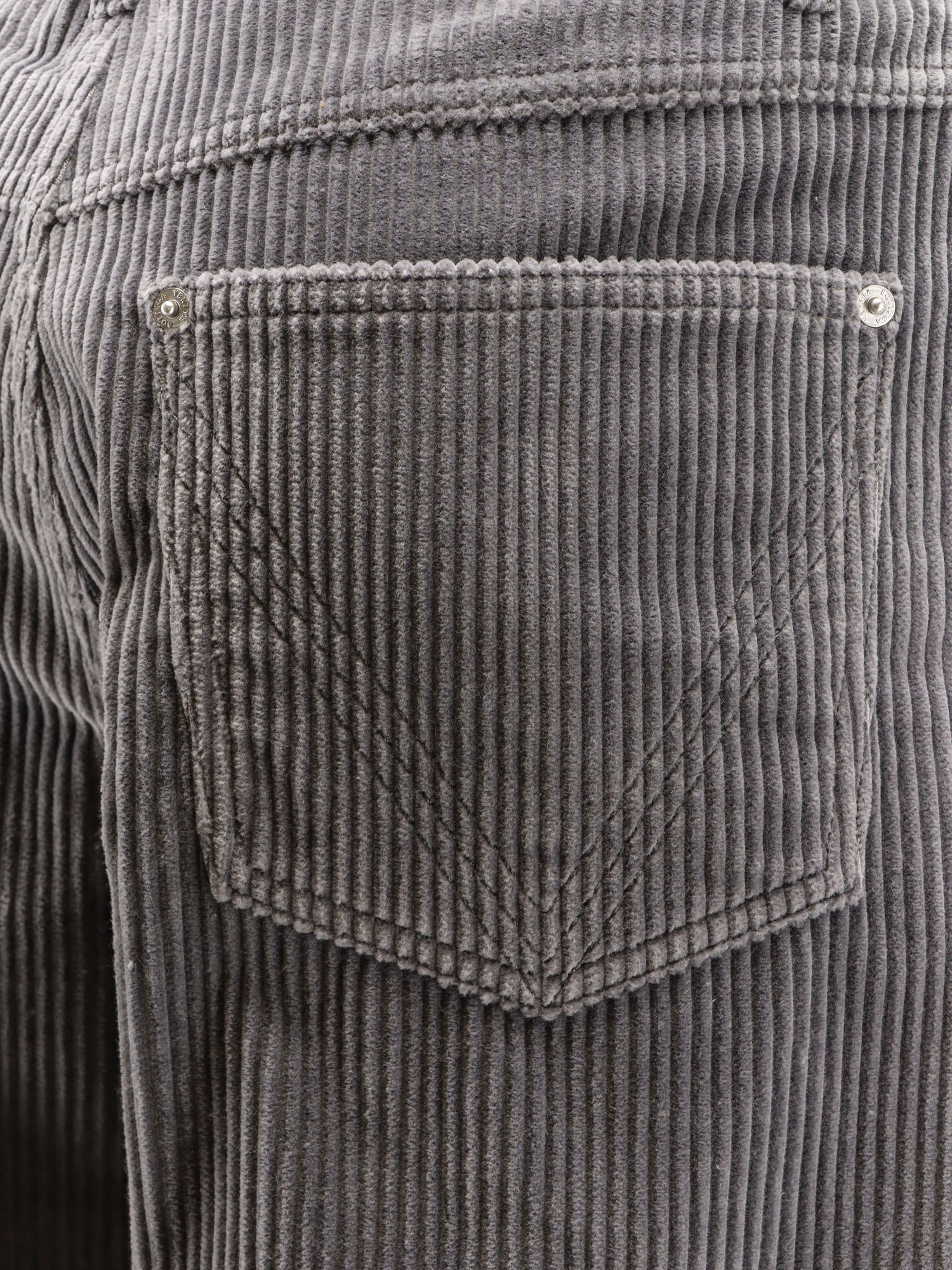 Bottega Veneta Matt Wide Leg Corduroy Pants In Gray