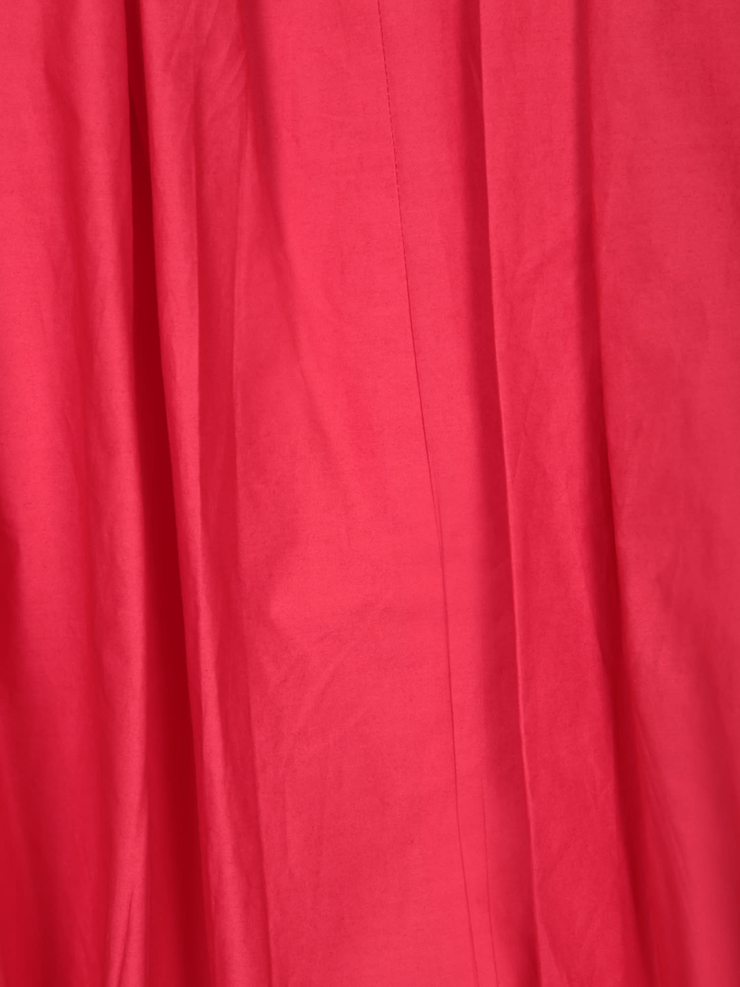 Pinko ‘bert' Red Dress With Exposed Shoulder Design And Removable Sleeves With Button