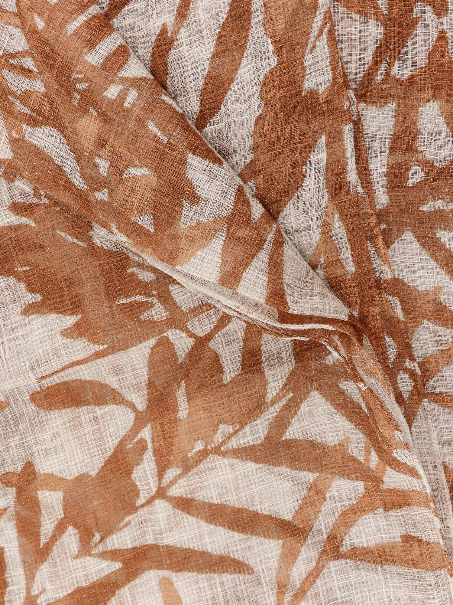 BRUNELLO CUCINELLI LINEN BLEND SCARF WITH SPARKILING EFFECT