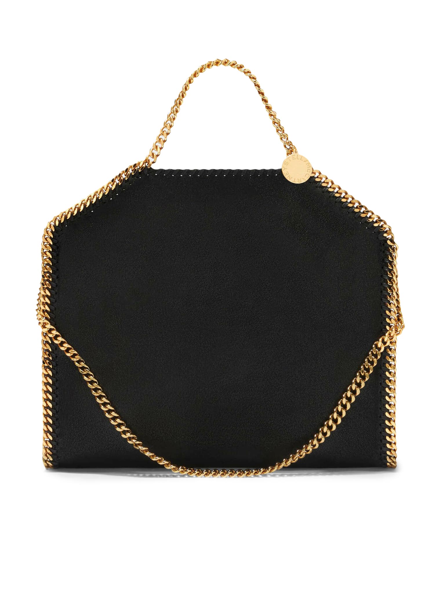 Shop Stella Mccartney 3chain Tote Eco Shaggy Deer W/gold Color Chain In Black