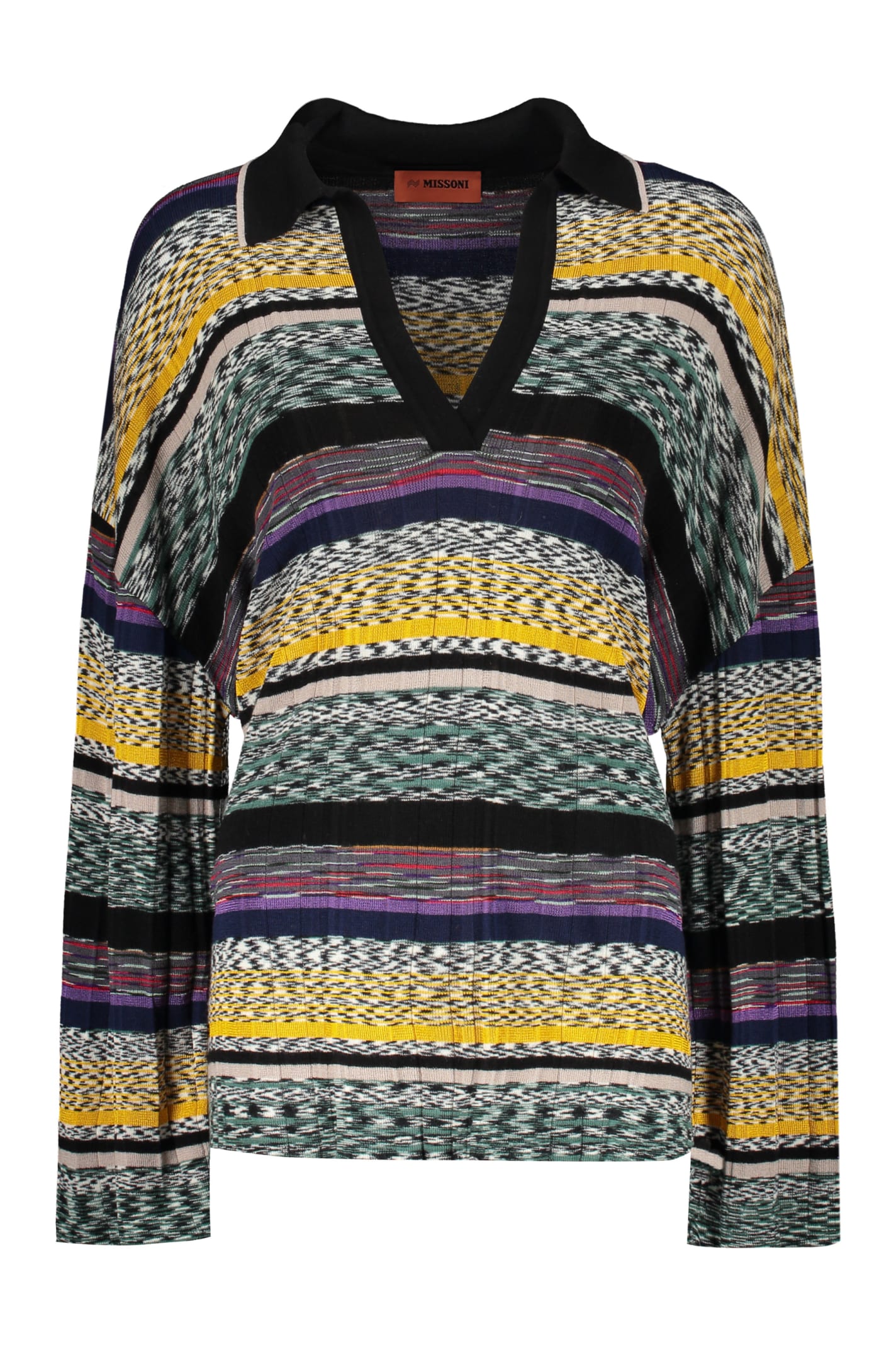 Missoni Wool Blend V-neck Sweater In Multicolor