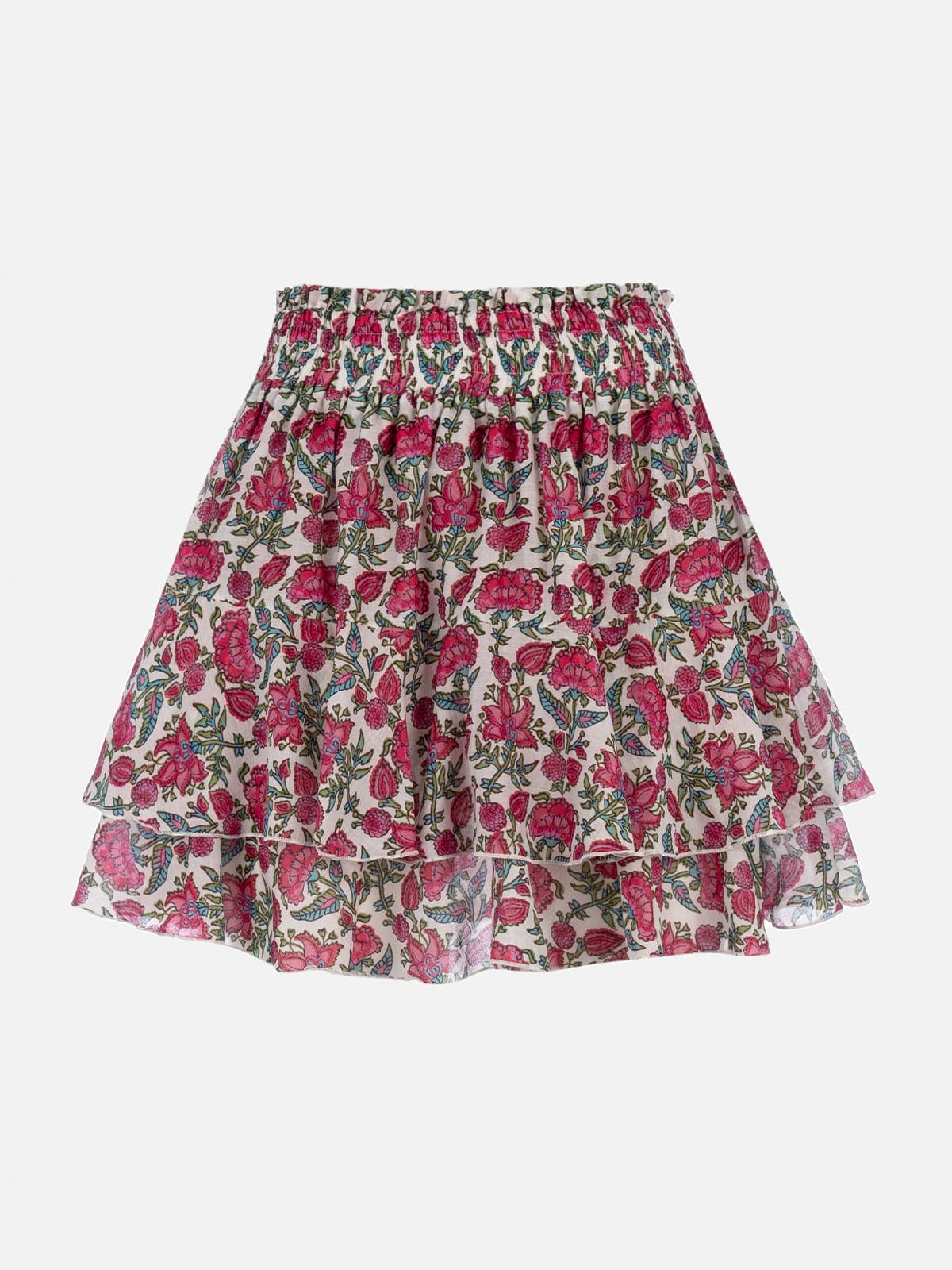 Mc2 Saint Barth Woman Silk Voile Ruffled Mini Skirt Eivissa In White