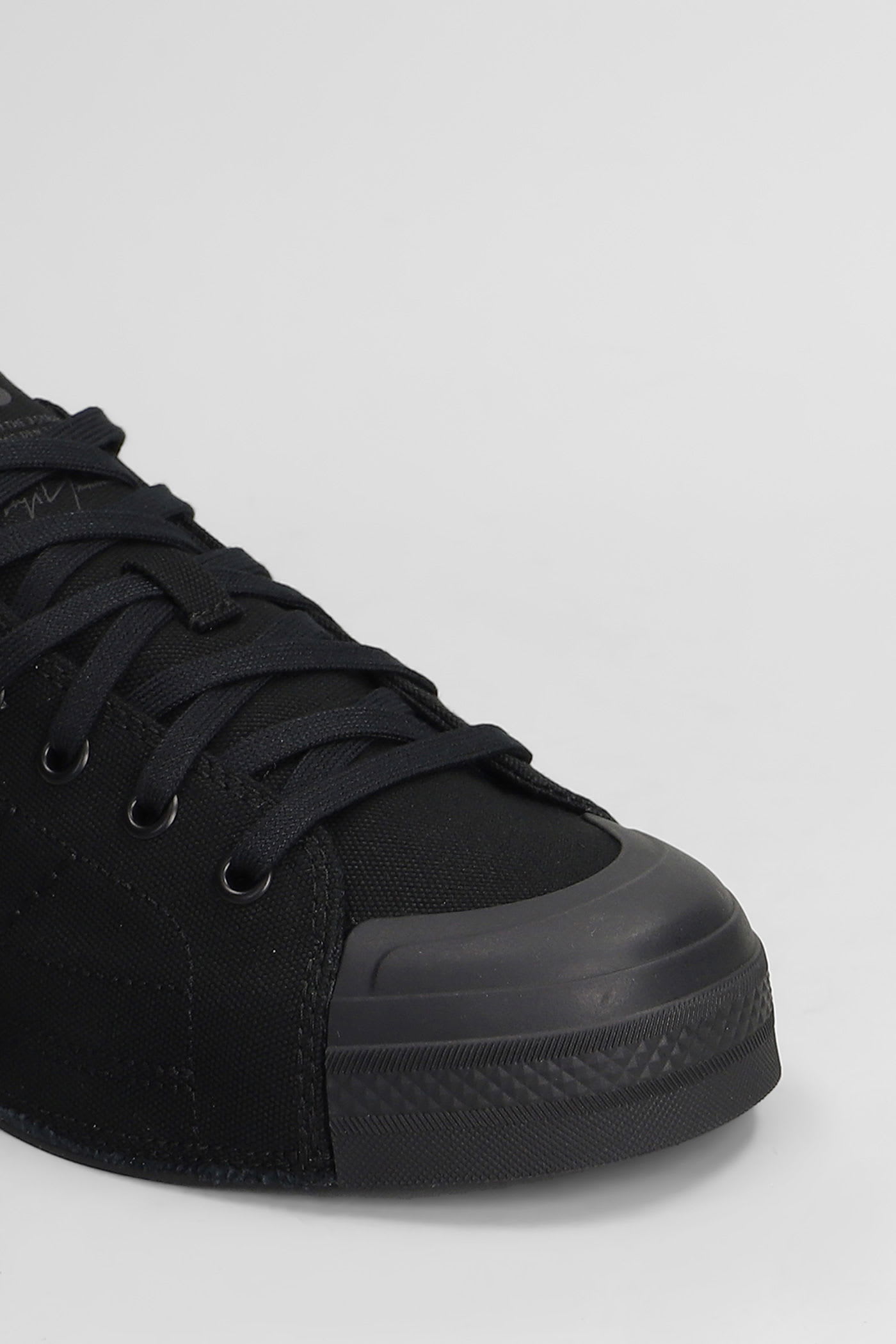 Y-3 Nizza Low Sneakers In Black Canvas In Black