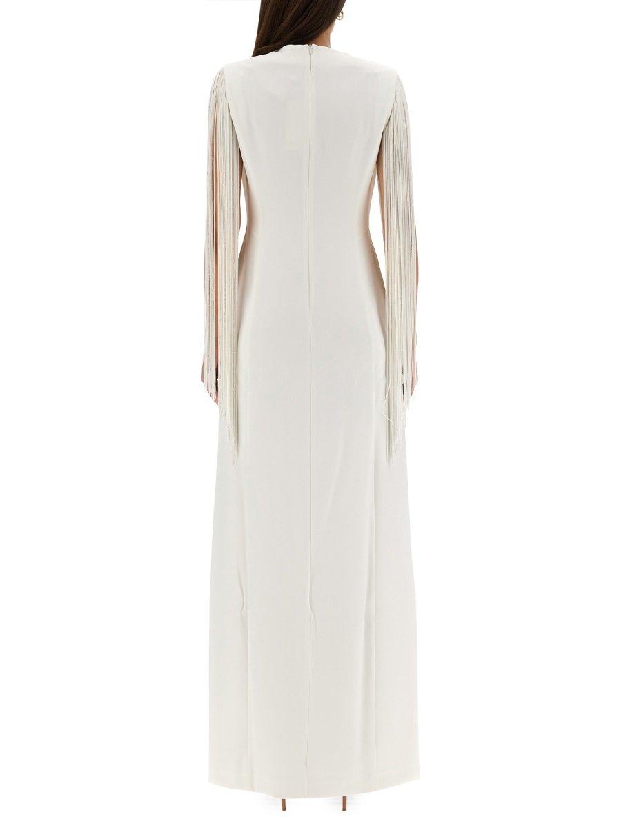 Shop Max Mara V-neck Fringed Dress In White