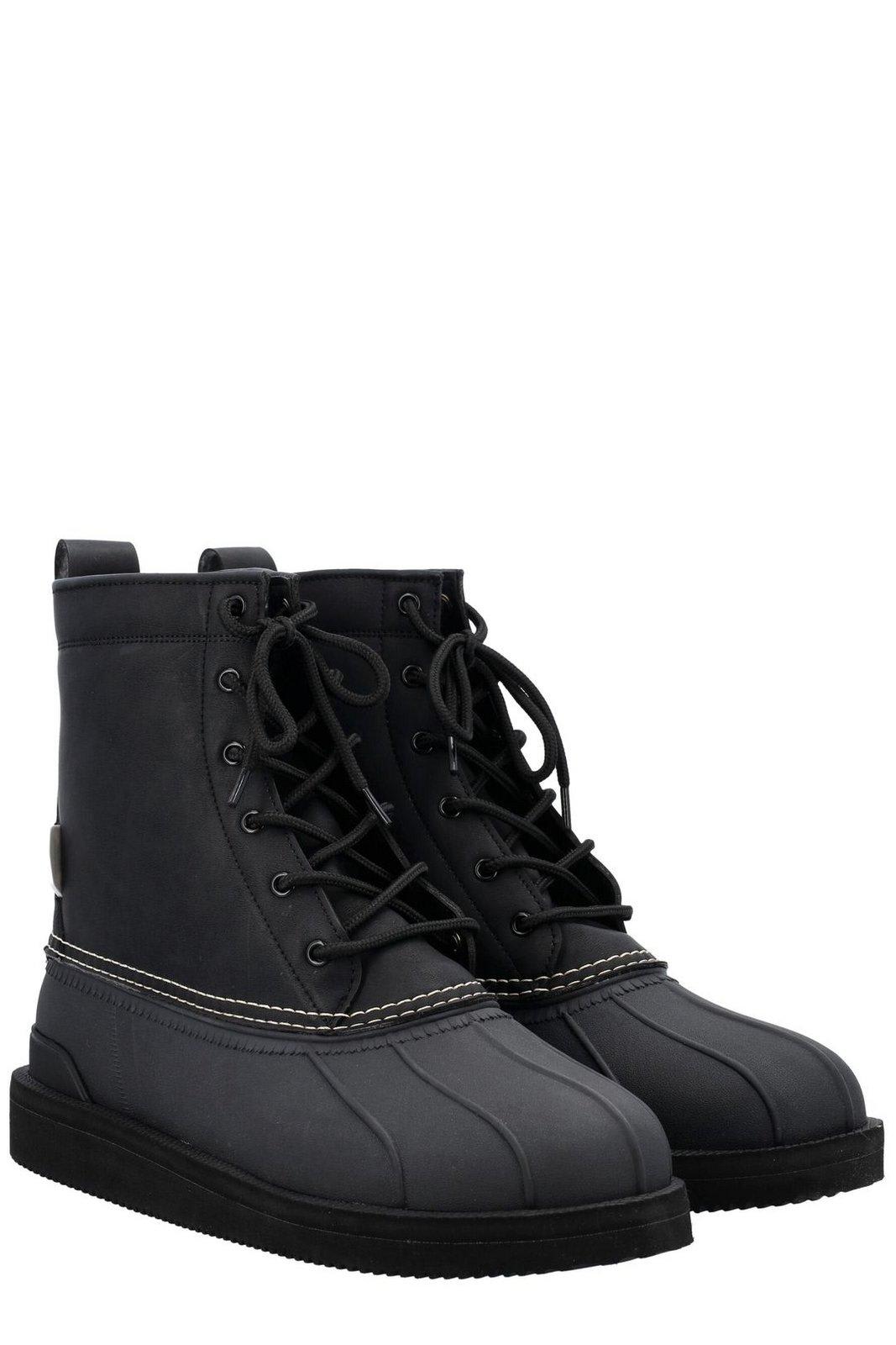 Shop Suicoke Alal Lace-up Round Toe Boots In Black