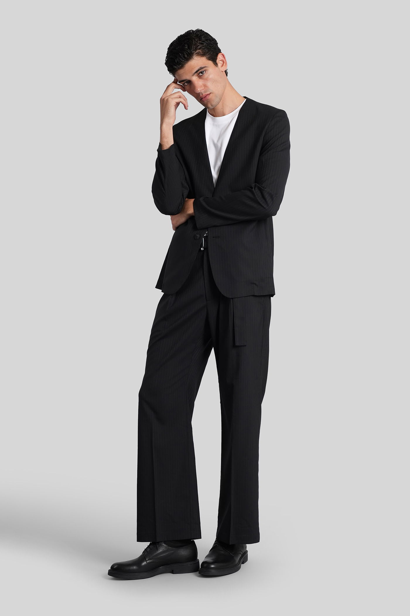 Attachment Pants In Black Polyester In Black