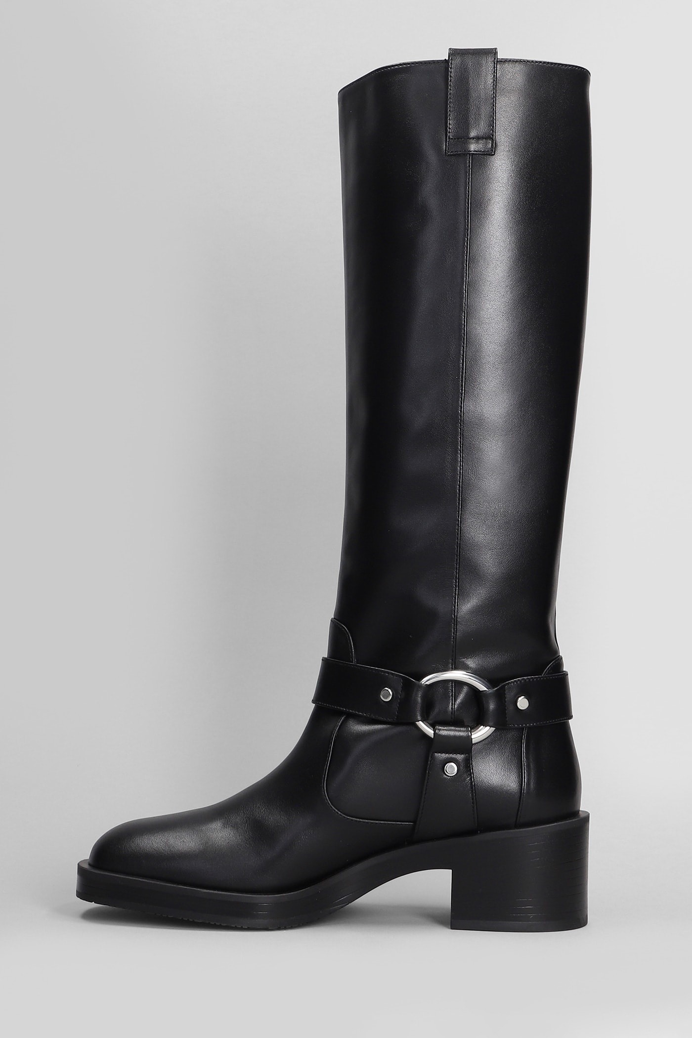 Shop Stuart Weitzman Jax High Heels Boots In Black Leather