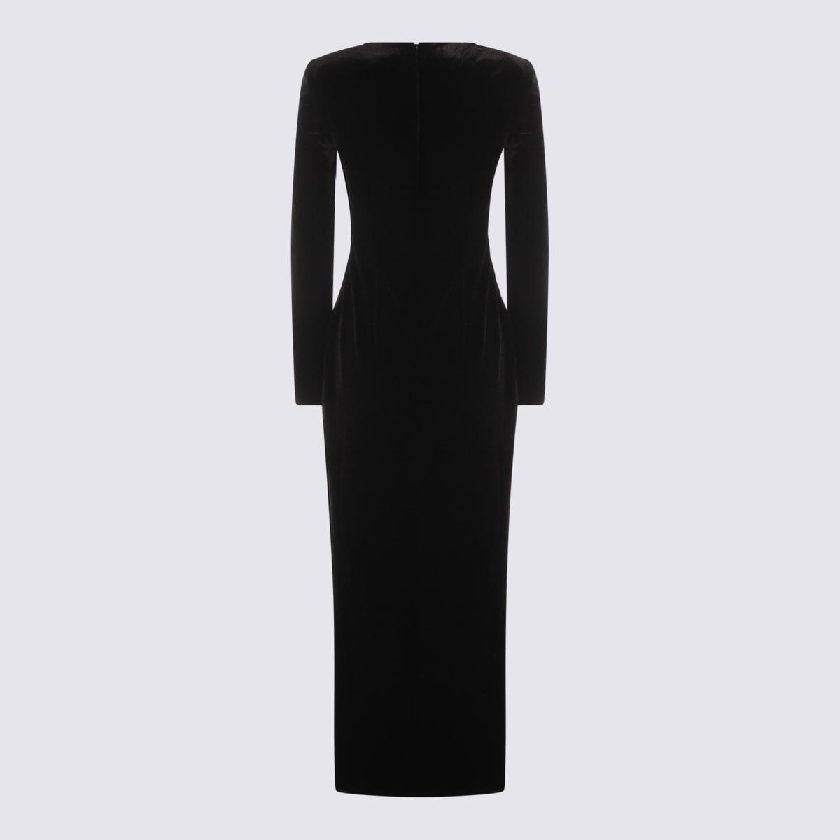 Self-portrait Black Velvet Embellished Midi Dress Black In Black