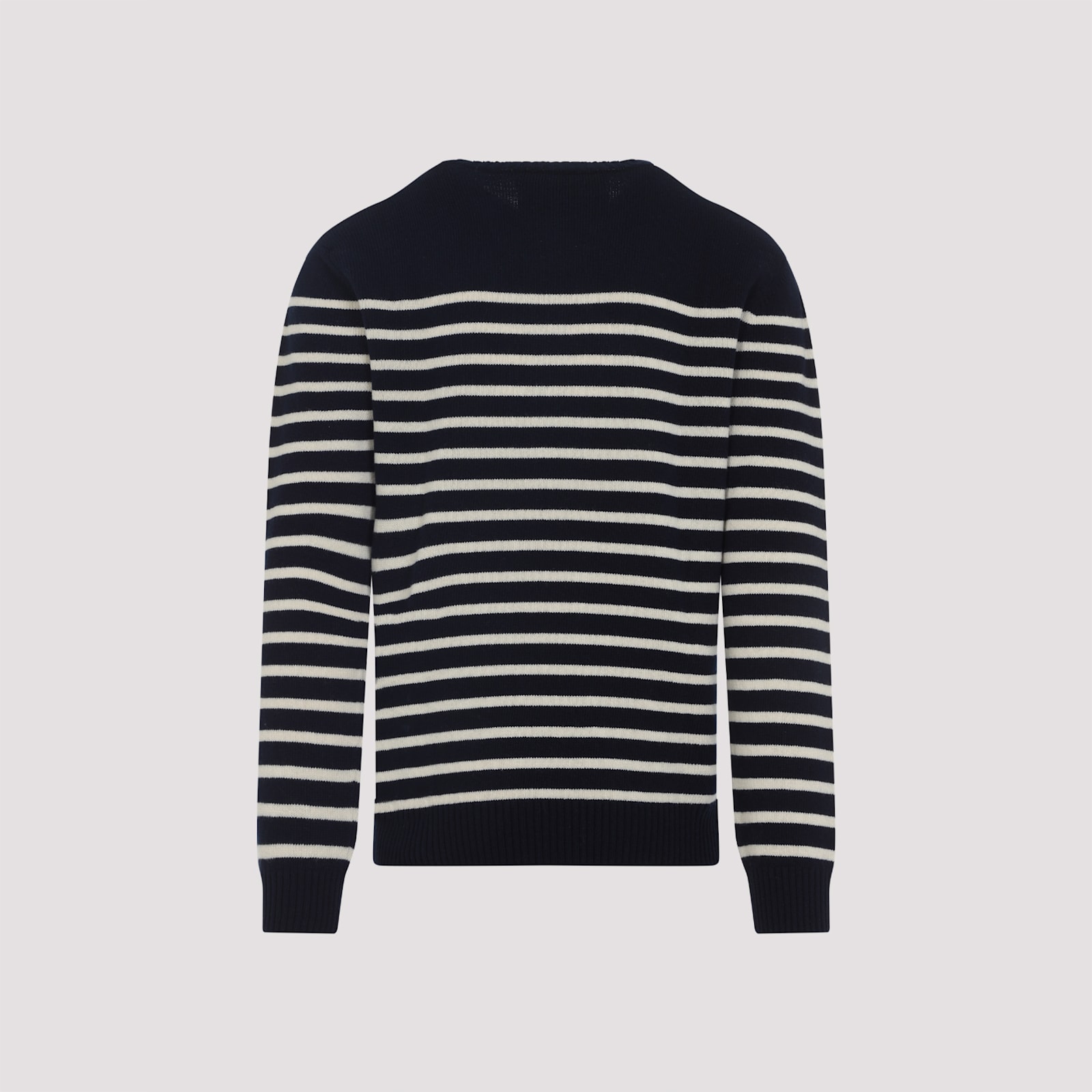 Valentino Garavani Crewneck Sweater With Bold Jacquard Motif In Blue