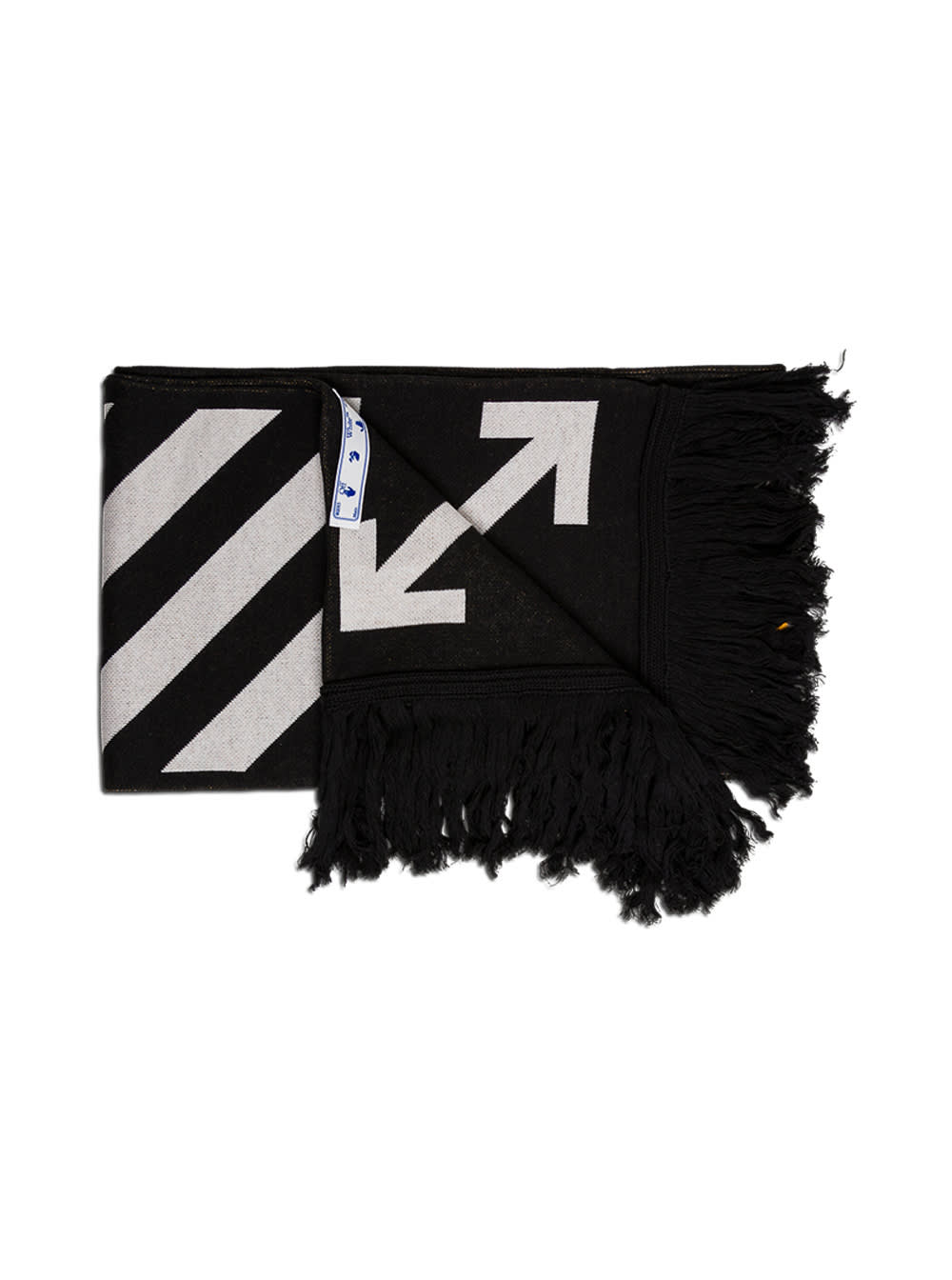 Off-White Cotton Blend Scarf With Arrows Print