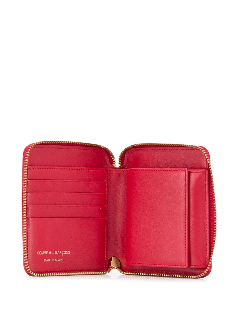 Shop Comme Des Garçons Dot Leather Wallet In Red