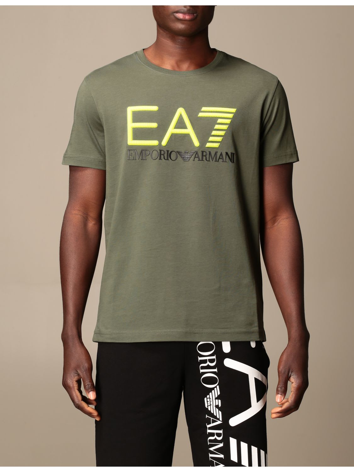 Ea7 T-shirt Ea7 Stretch Cotton T-shirt With Logo