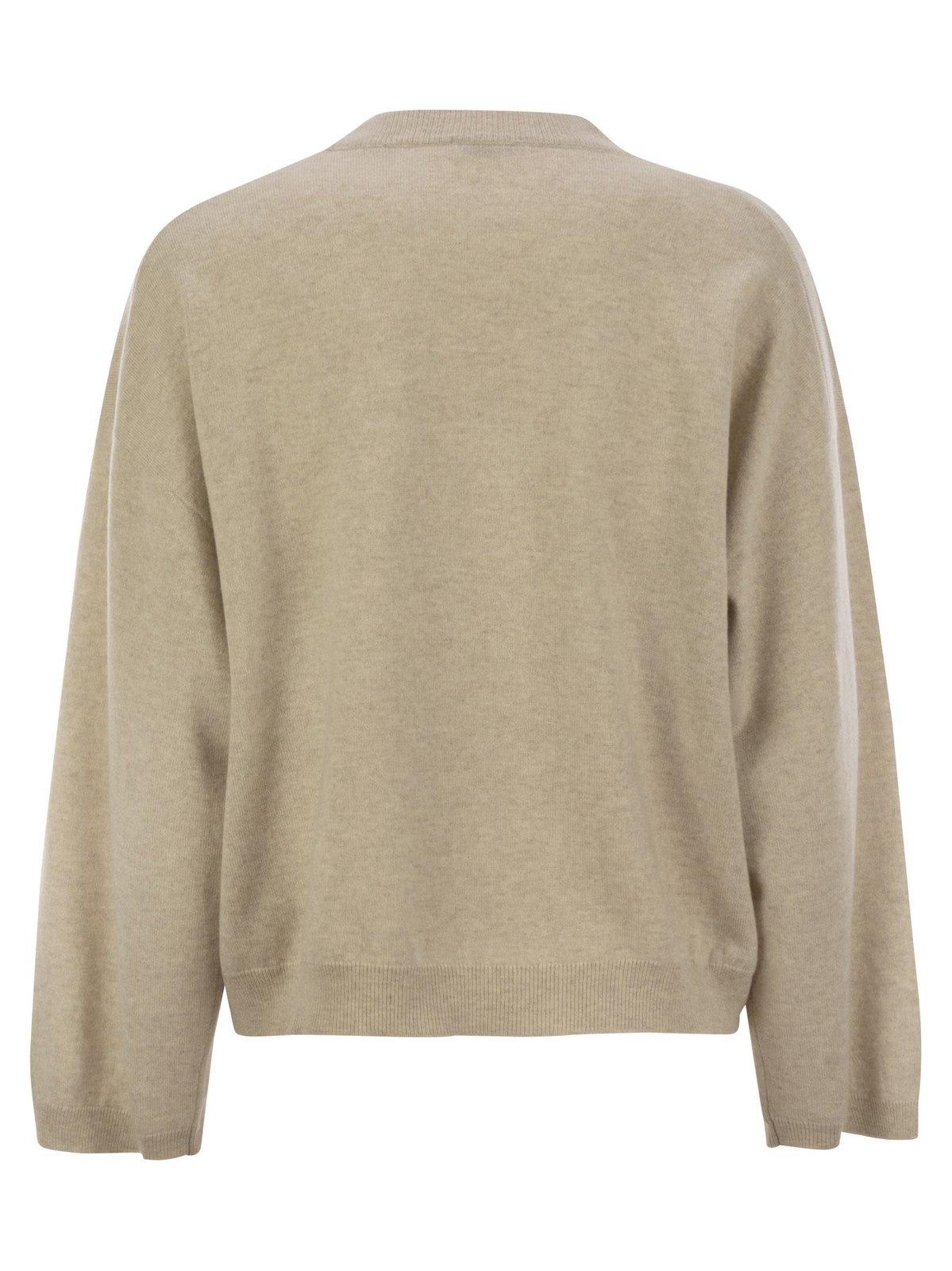 Brunello Cucinelli Chest Pocket Knitted Jumper In Rustic Beige