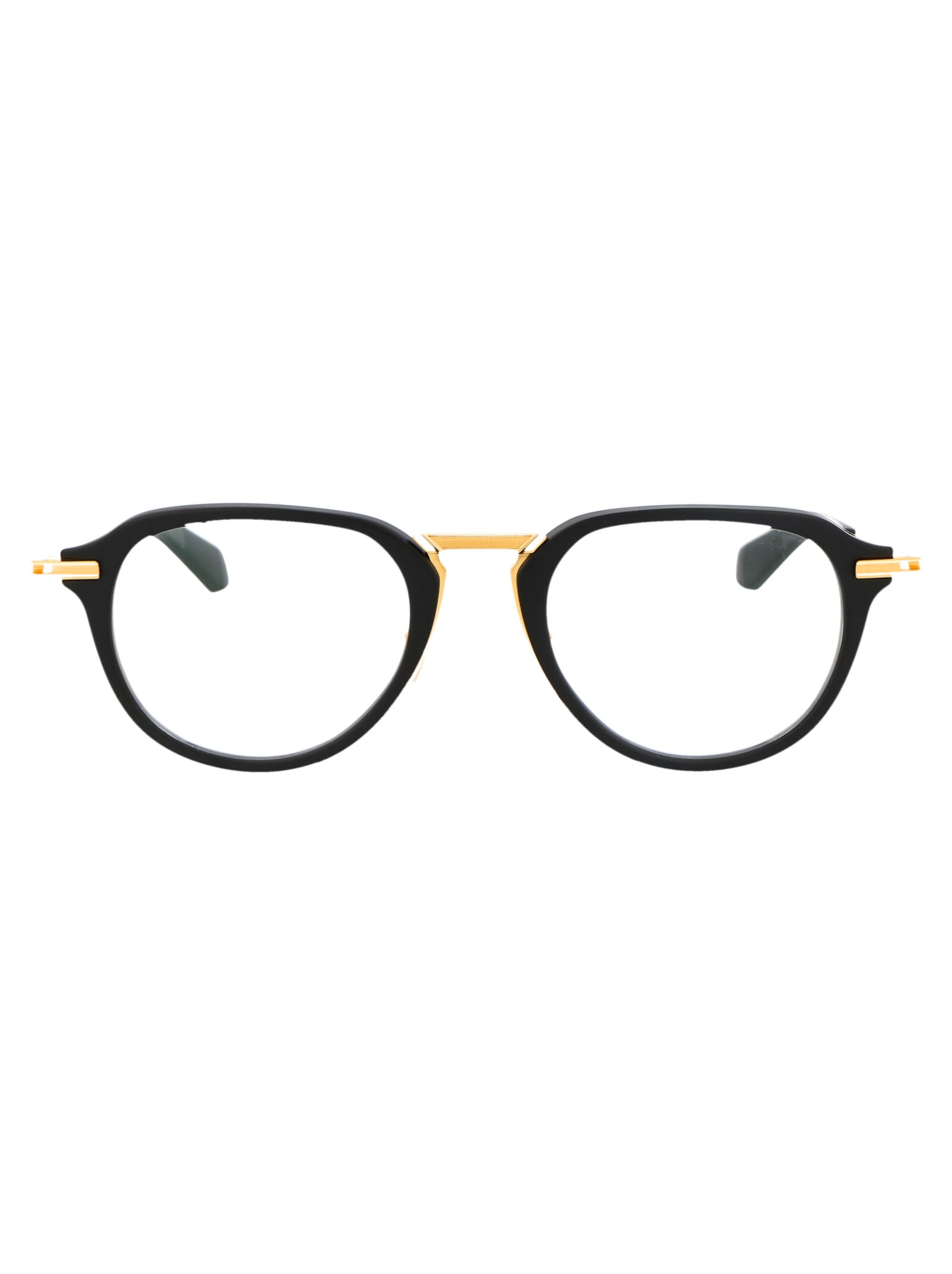 Shop Dita Altrist Glasses In Matte Black - Yellow Gold