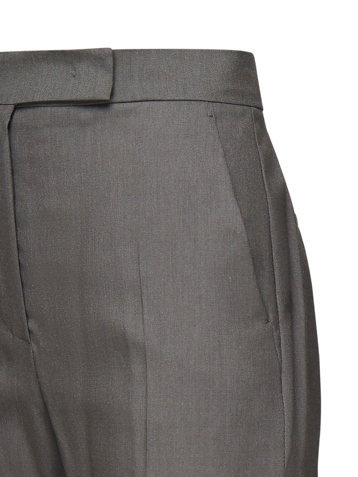 Max Mara Turbigo Pleat Detailed Striaght Leg Trousers In Gray