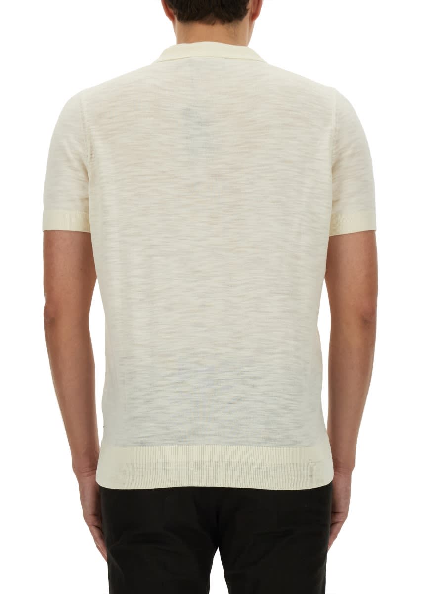 Shop Hugo Boss Knitted Polo. In White