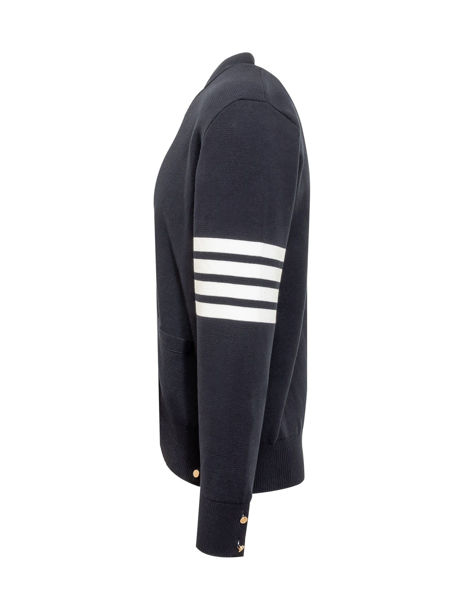 Shop Thom Browne Milan Stitch Knit Cardigan In Navy