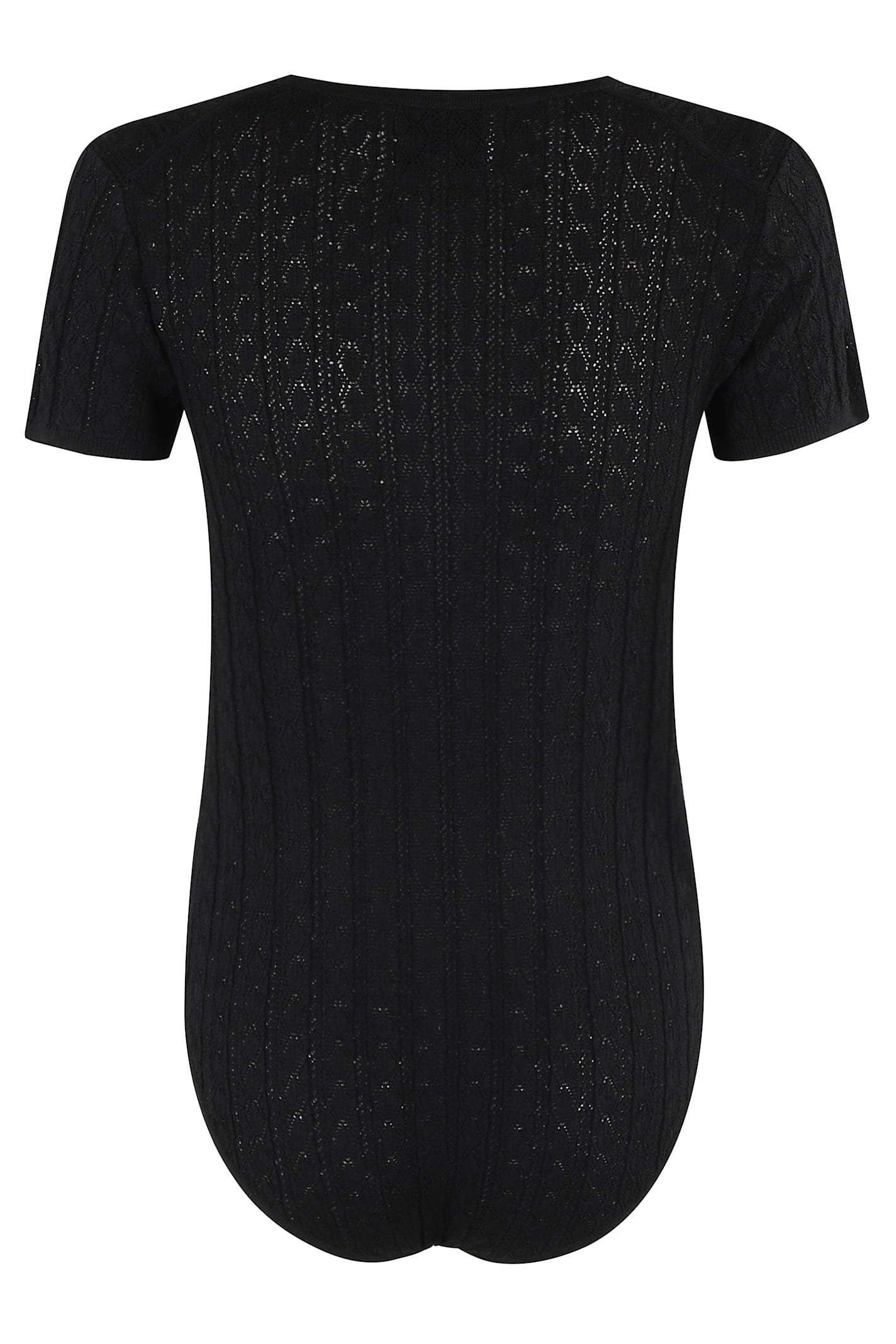 LOULOU STUDIO RIB-LACE KNIT FITTED BODY