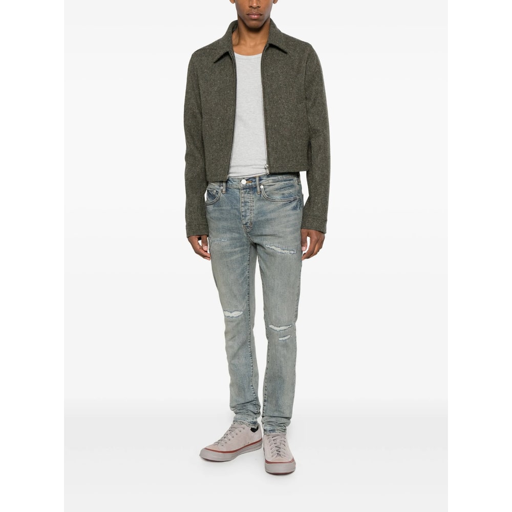 Purple Brand Pants With Worn Details In Blue