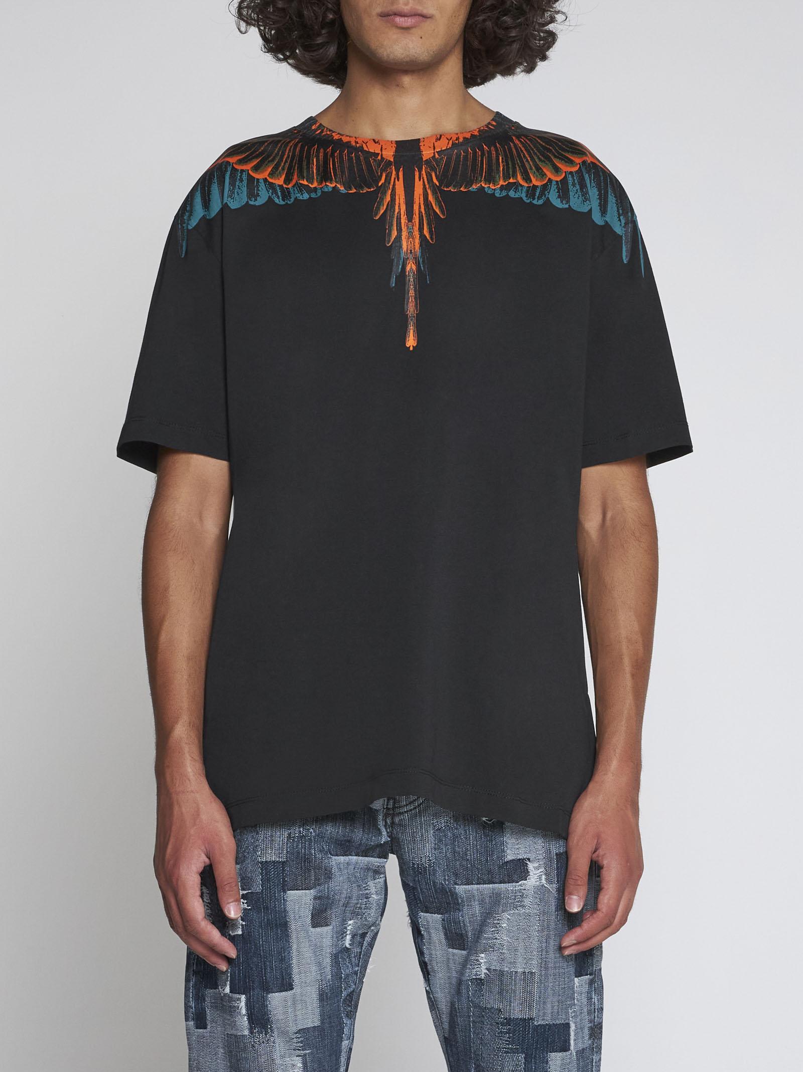 Shop Marcelo Burlon County Of Milan Icon Wings Cotton T-shirt In Black