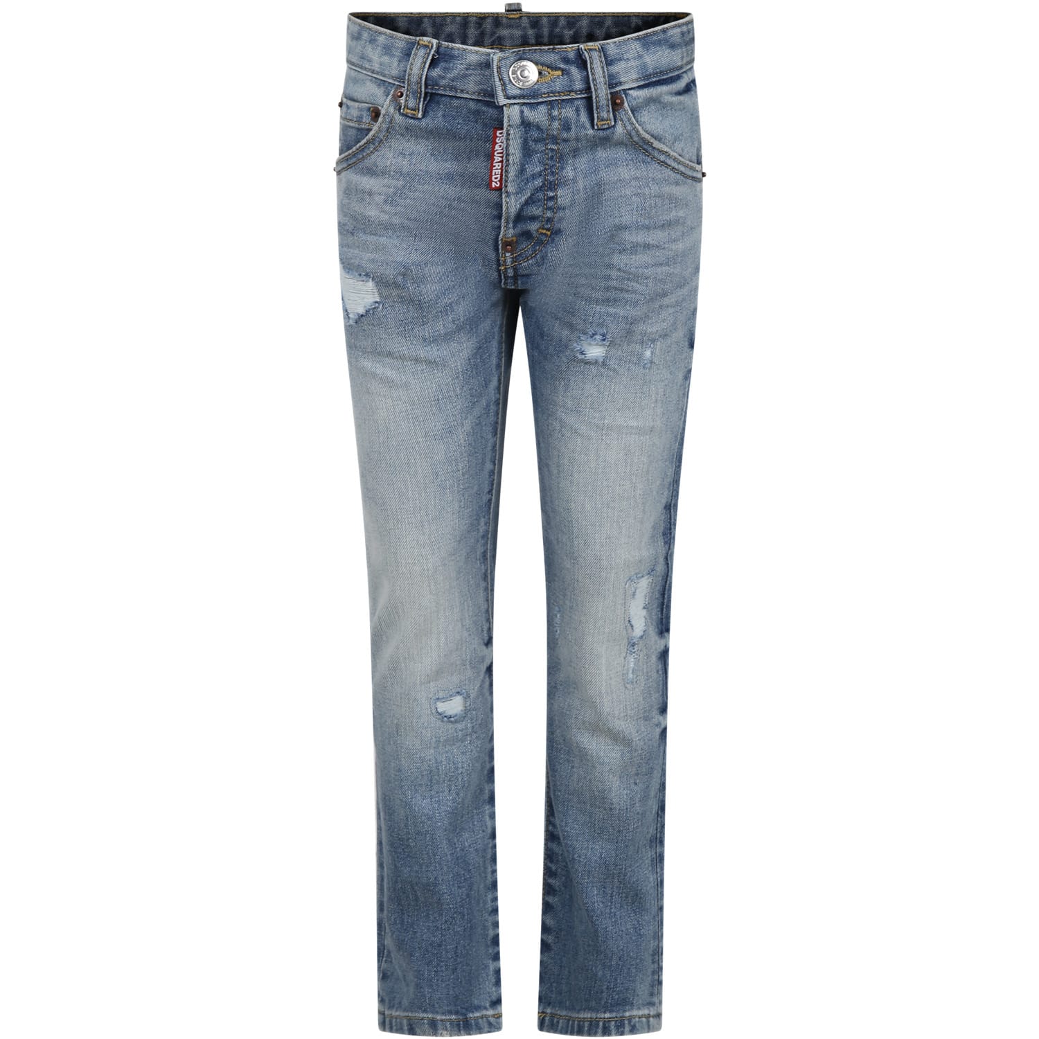 Dsquared2 Kids' Denim Jeans For Boy With Logo