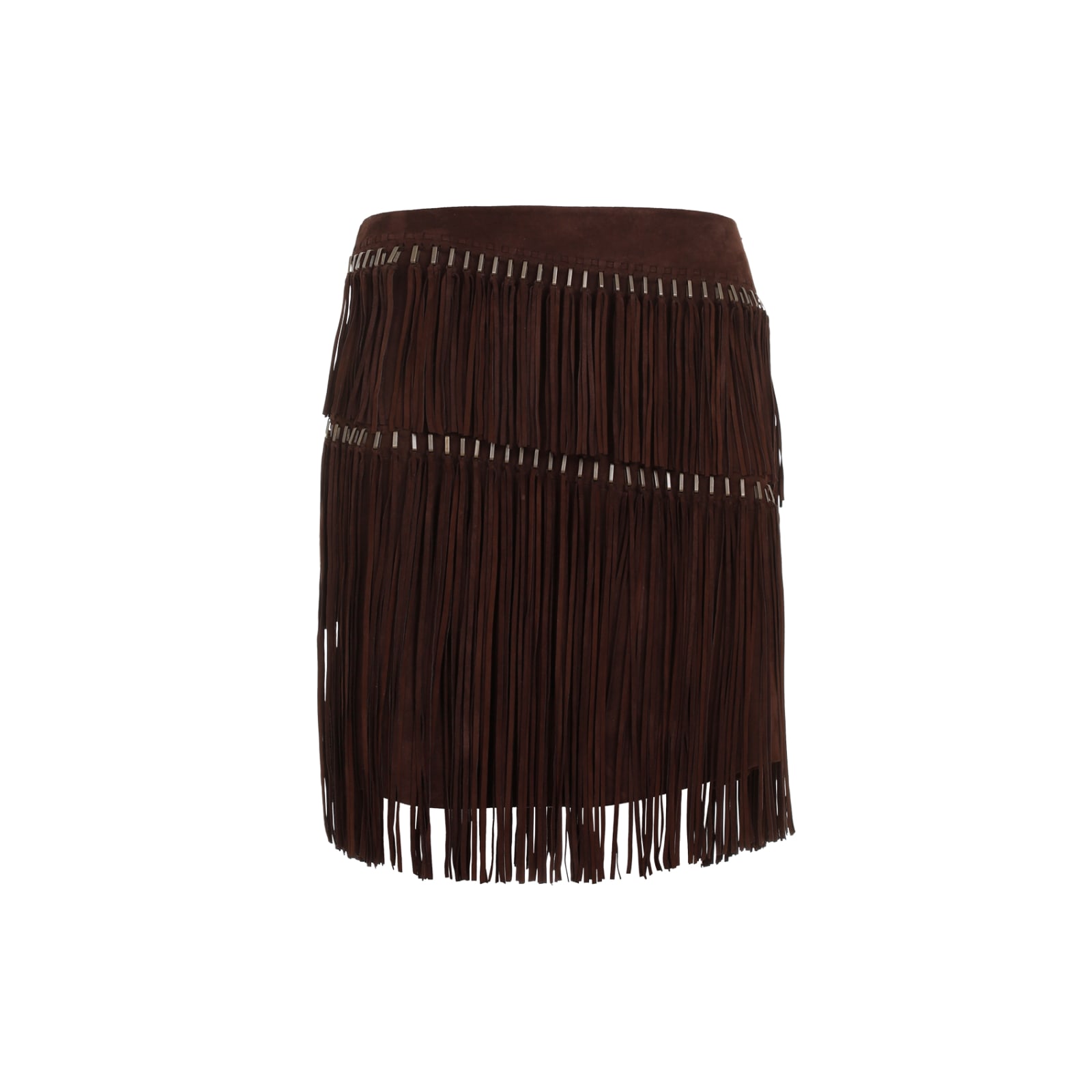 Shop Ralph Lauren Suede Skirt In Mocha