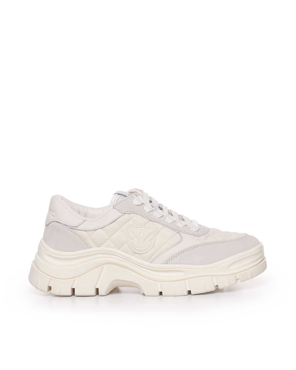 PINKO SNEAKERS IN SUEDE AND QUILTED FABRIC
