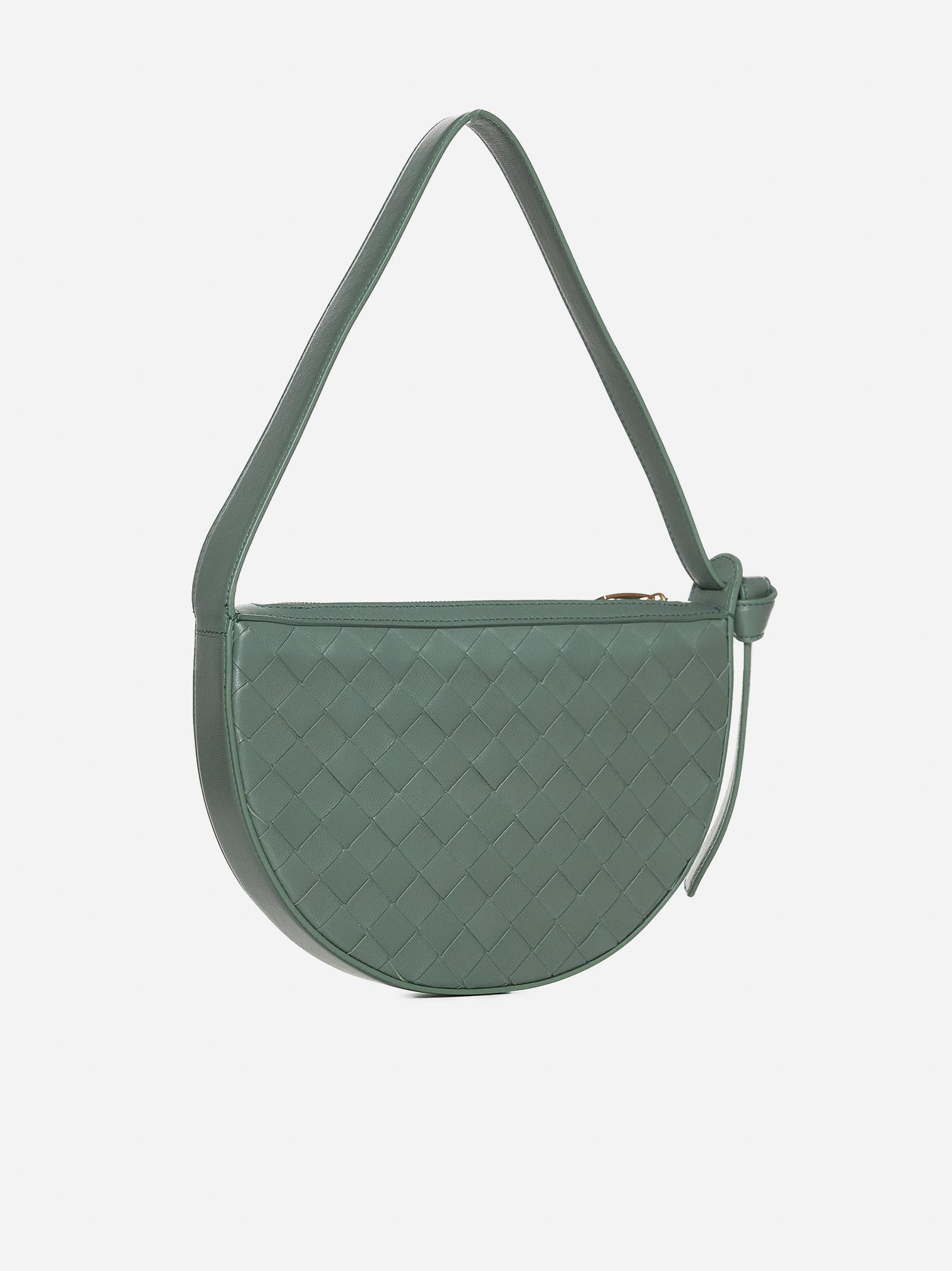 Shop Bottega Veneta Sunrise Intrecciato Leather Mini Bag In Green