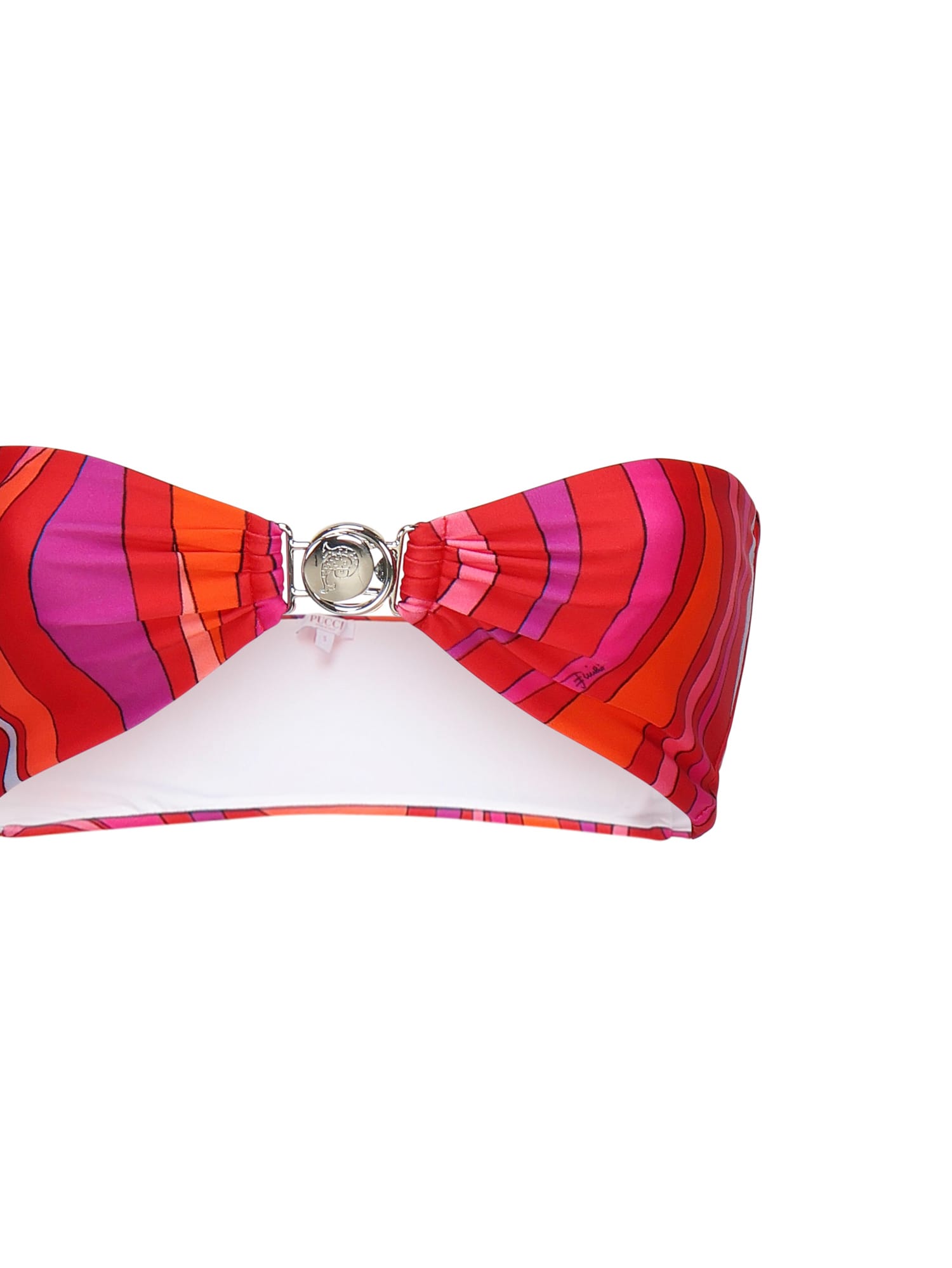 Pucci Marble Print Bandeau Bikini Top