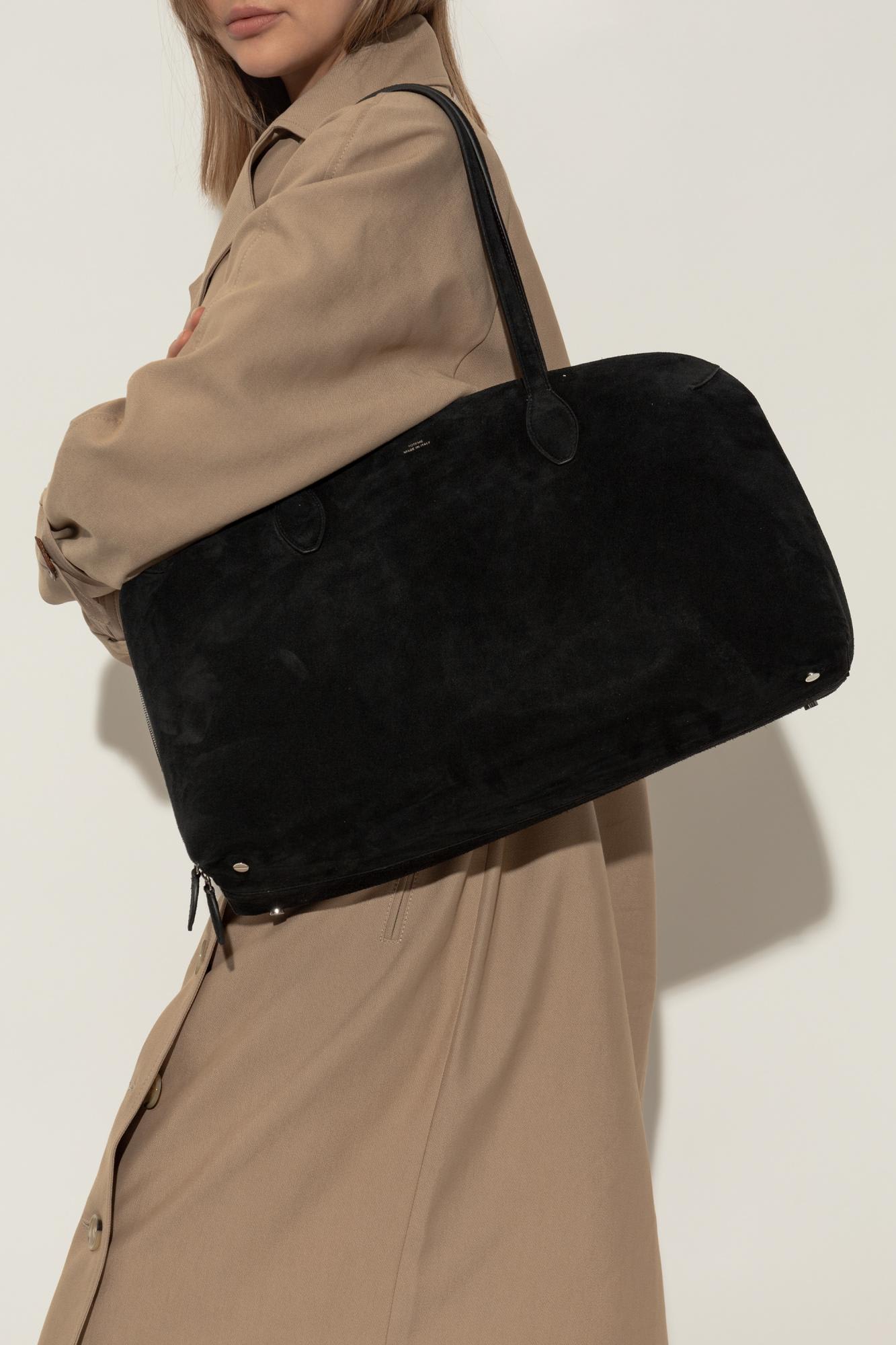 Totême Day Suede Tote Bag In Black
