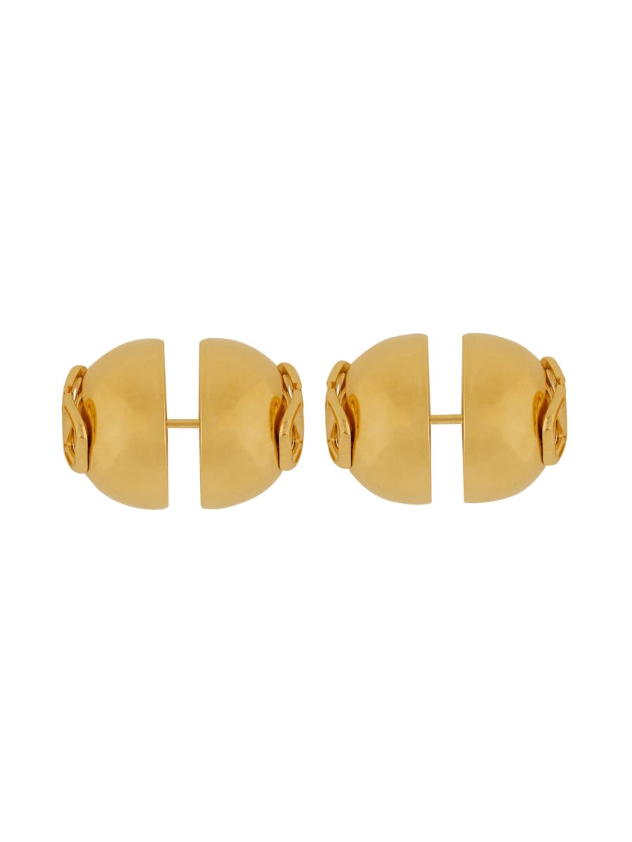 Shop Valentino Signature Vlogo Earring In Gold