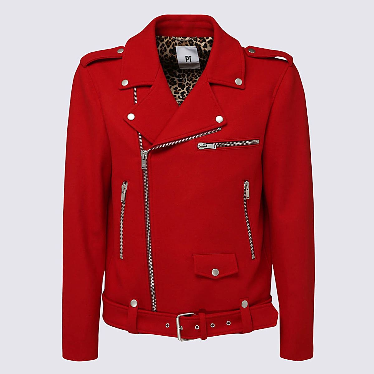 Shop Pt01 Red Virgin Wool Casual Jacket In Rosso Cardinale