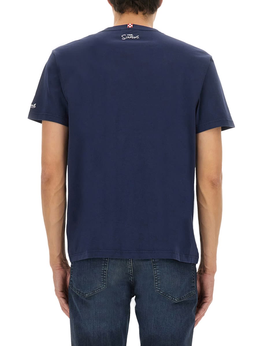Mc2 Saint Barth Graphic Print Crew Neck T-shirt In Blue