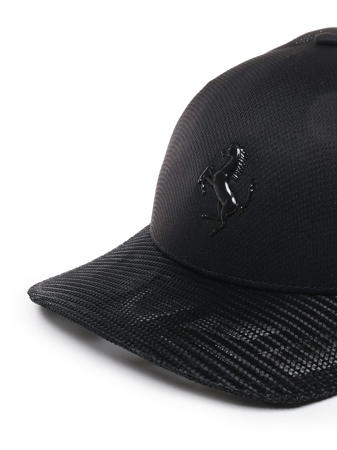 Shop Ferrari Perforated Baseball Hat In Black