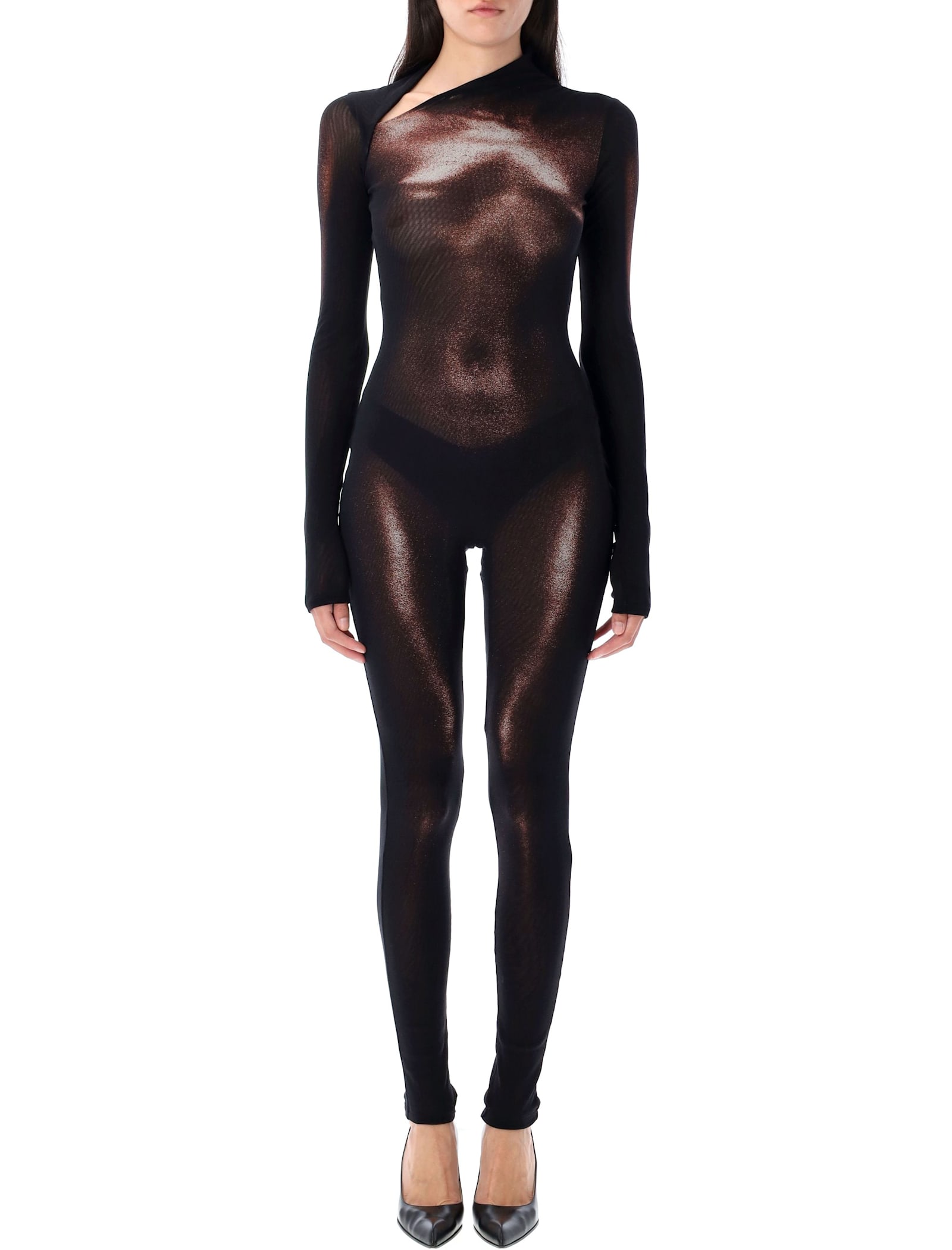 Jean Paul Gaultier Body Print Jumpsuit In Multi
