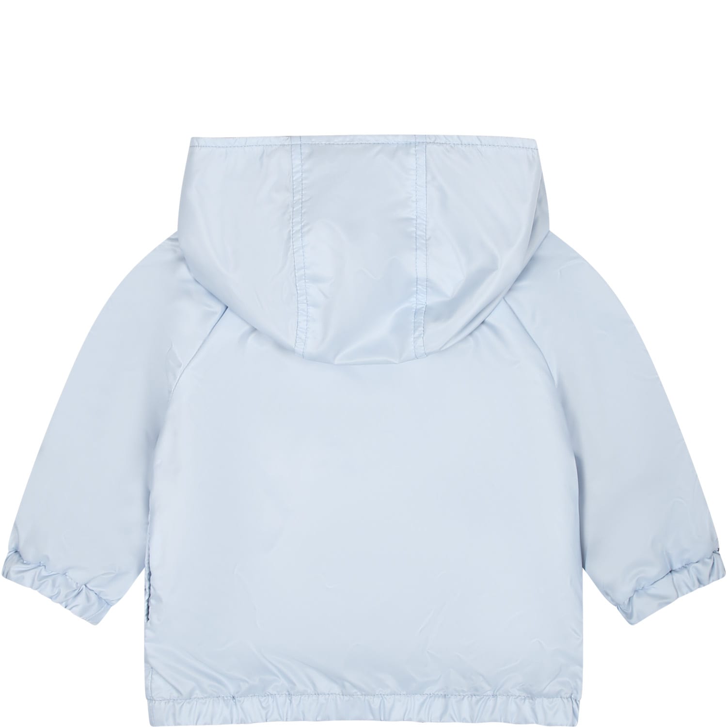 Shop Fendi Reversible Light Blue Windbreaker For Baby Girl With Iconic Ff
