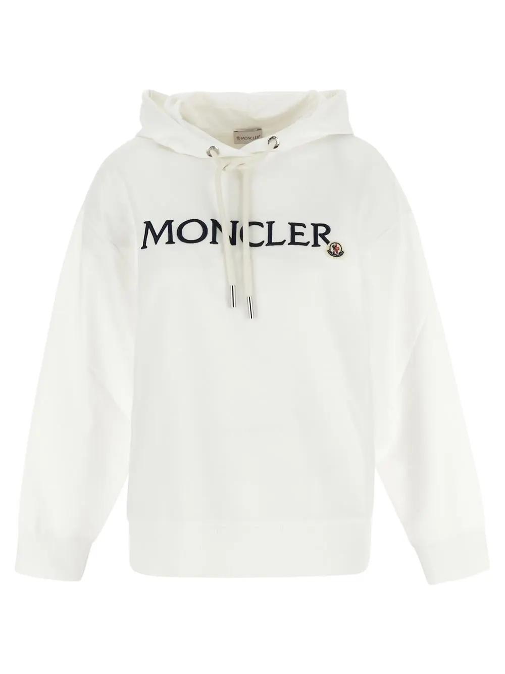 Moncler Cotton Sweatshirt In White