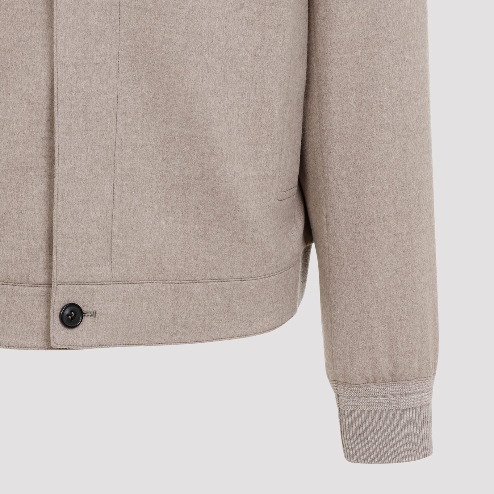 Shop Zegna Cashmere Bomber Jacket In Marrone Medio Unito