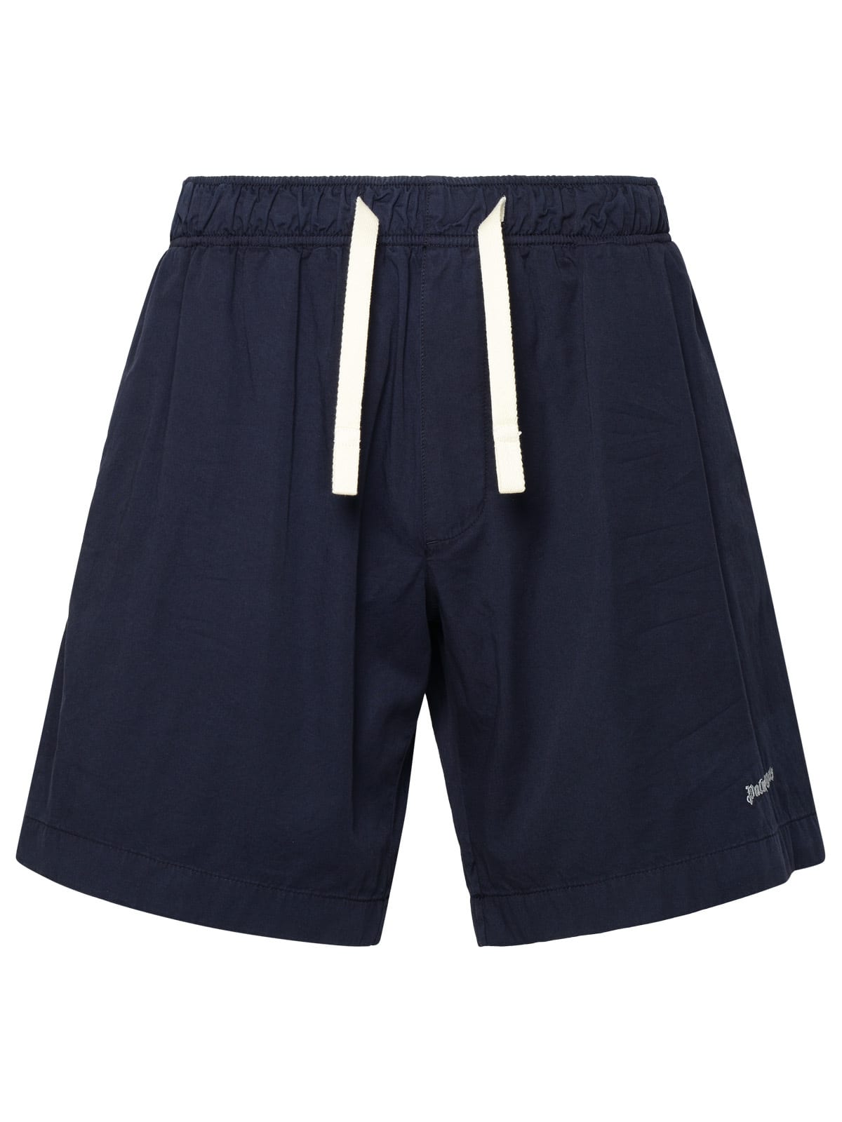 Shop Palm Angels Navy Cotton Bermuda Shorts In Blu