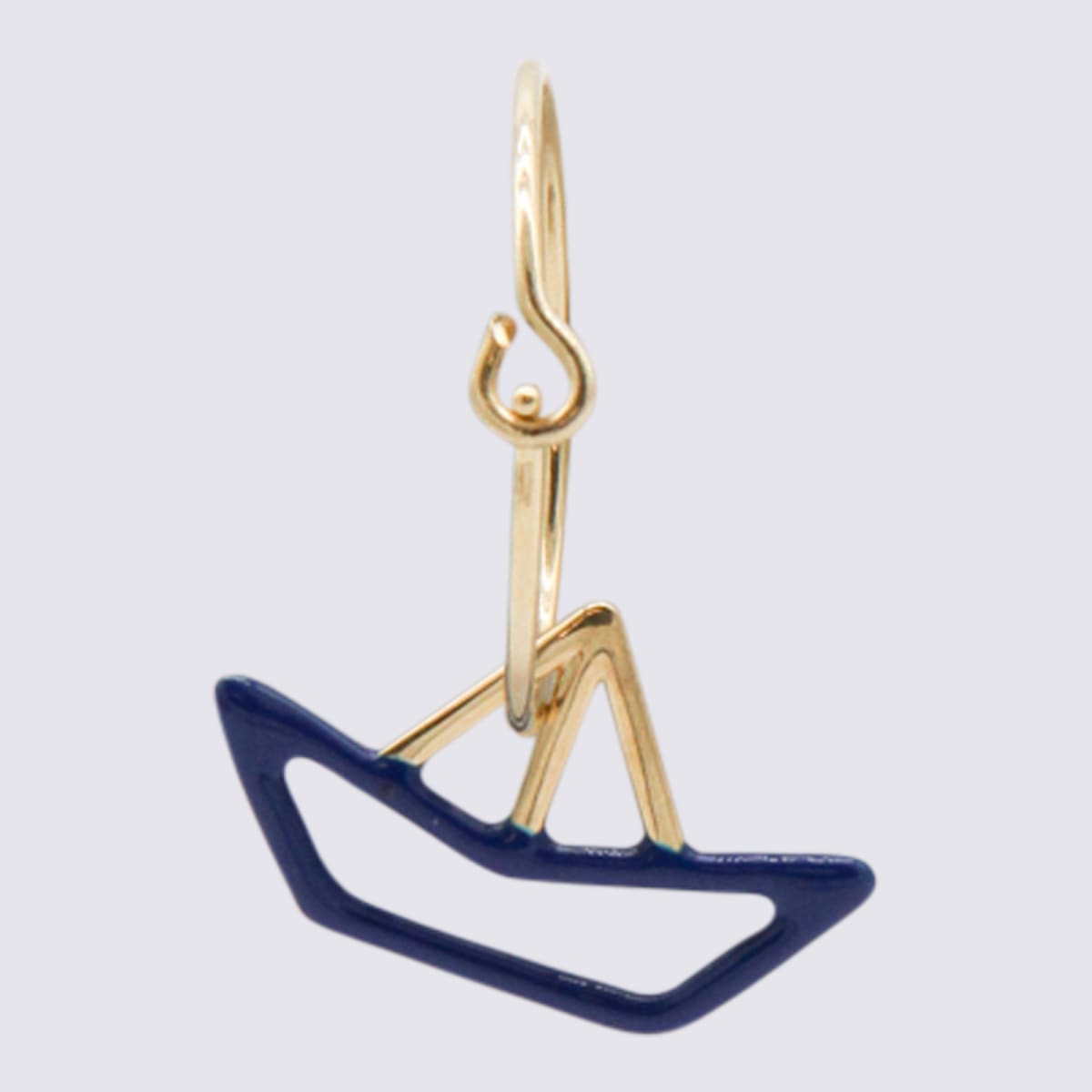 Aliita Blue And Giold Barquito Enamel Earring In Blue/gold