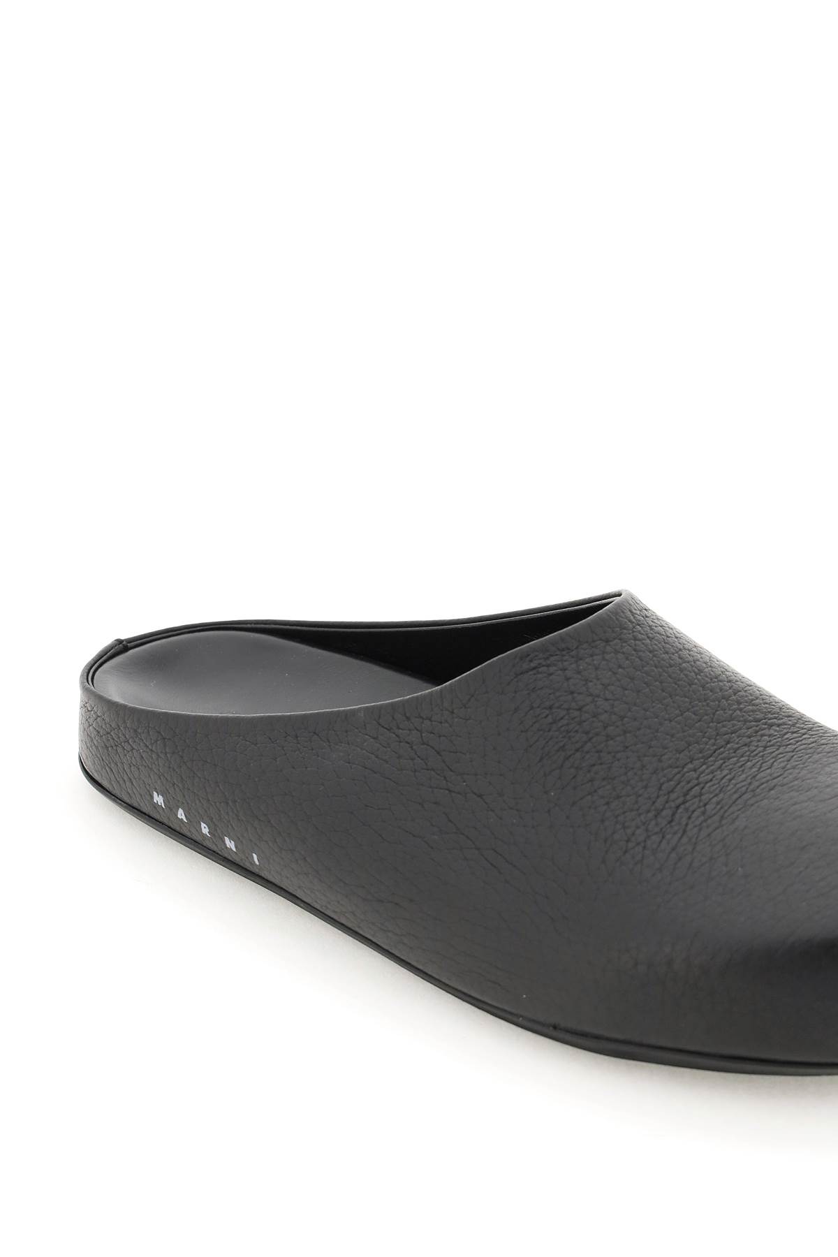 Shop Marni Leather Clogs  In Black