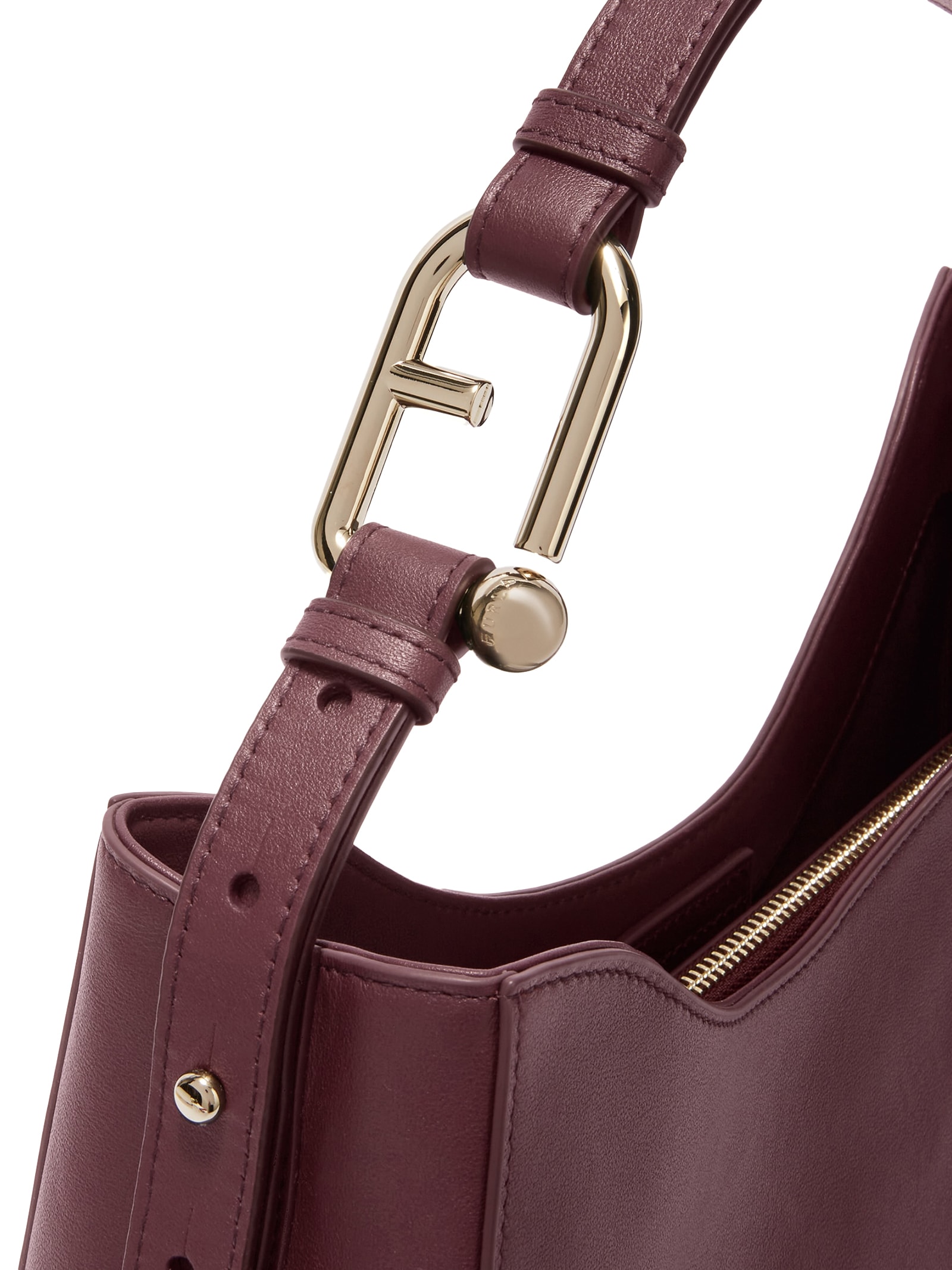 FURLA NUVOLA L CHIANTI LEATHER SHOULDER BAG 